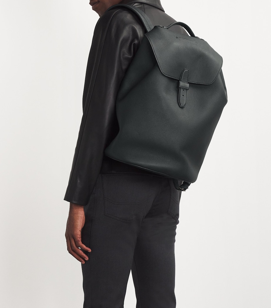 Grained Leather Backpack 1028 Image 5