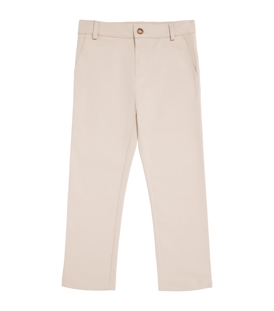 Harrods Embroidered-Logo Chinos (2-8 Years) Stone Image 1