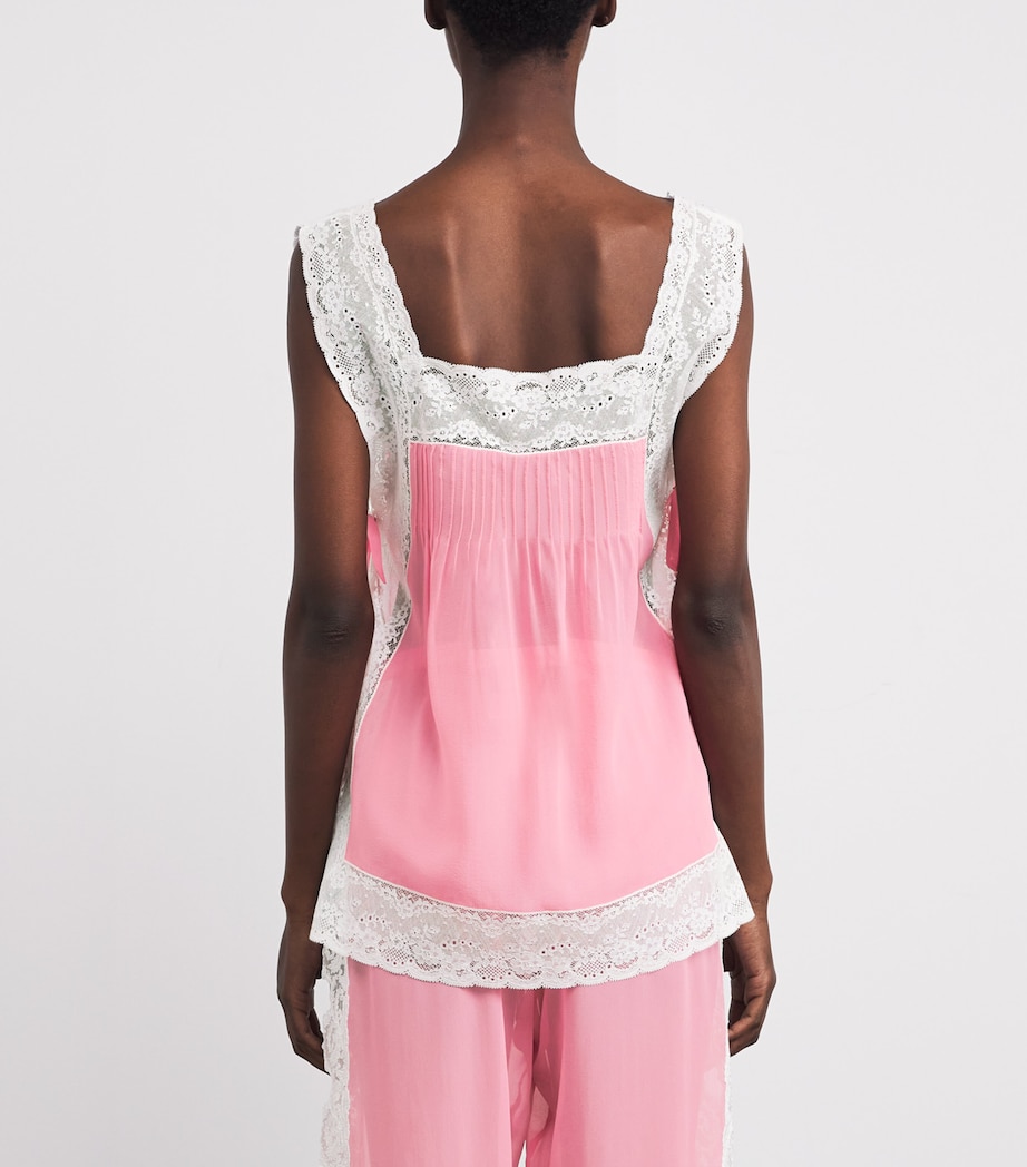 Loretta Caponi Womens Silk Fiocchini Top Pink Dawn Image 4