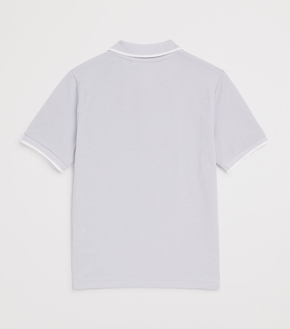 BOSS Kidswear Cotton Logo Polo Shirt (4-16 Years) Blue Image 2