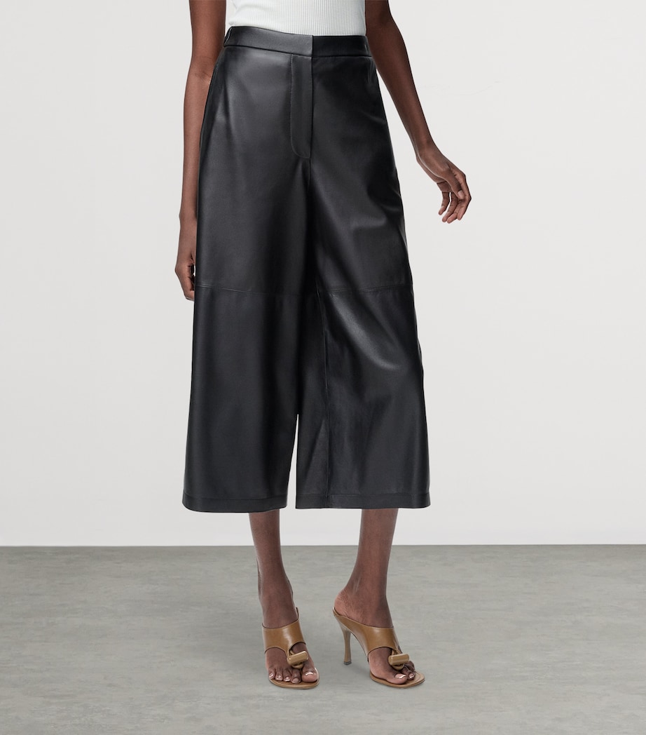 Nappa Lambskin Cropped Trousers BLACK Image 3