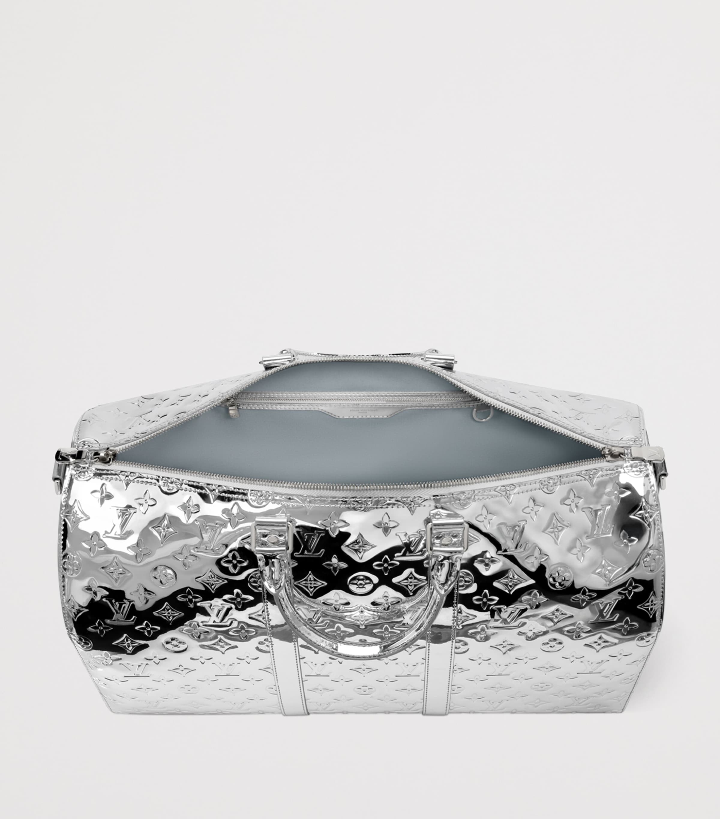 Canvas Keepall Bandoulière 50 Holdall Bag SILVER Image 5