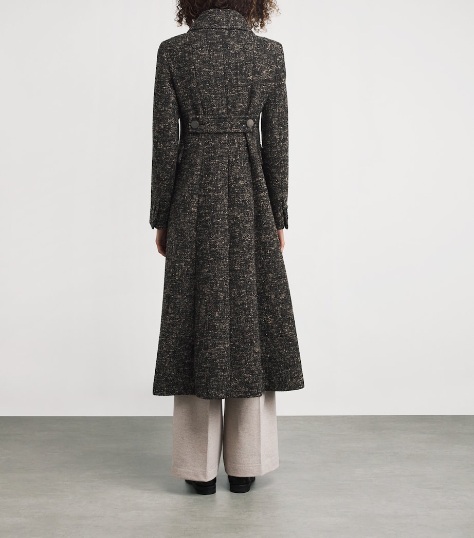 Virgin Wool-Blend Double-Breasted Coat BLACK Image 4