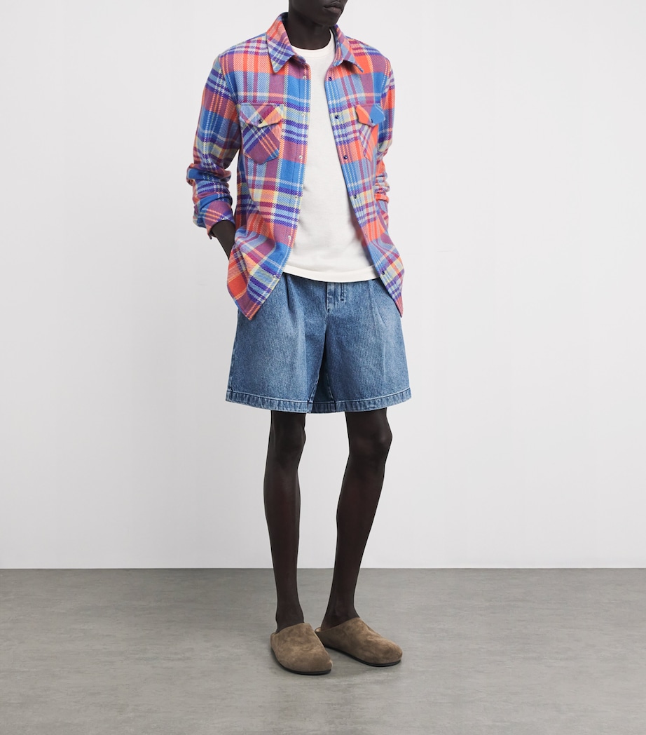 Unisex Cashmere and Lapis Lazuli Tartan Creator Shirt LAPIS LAZULI Image 2