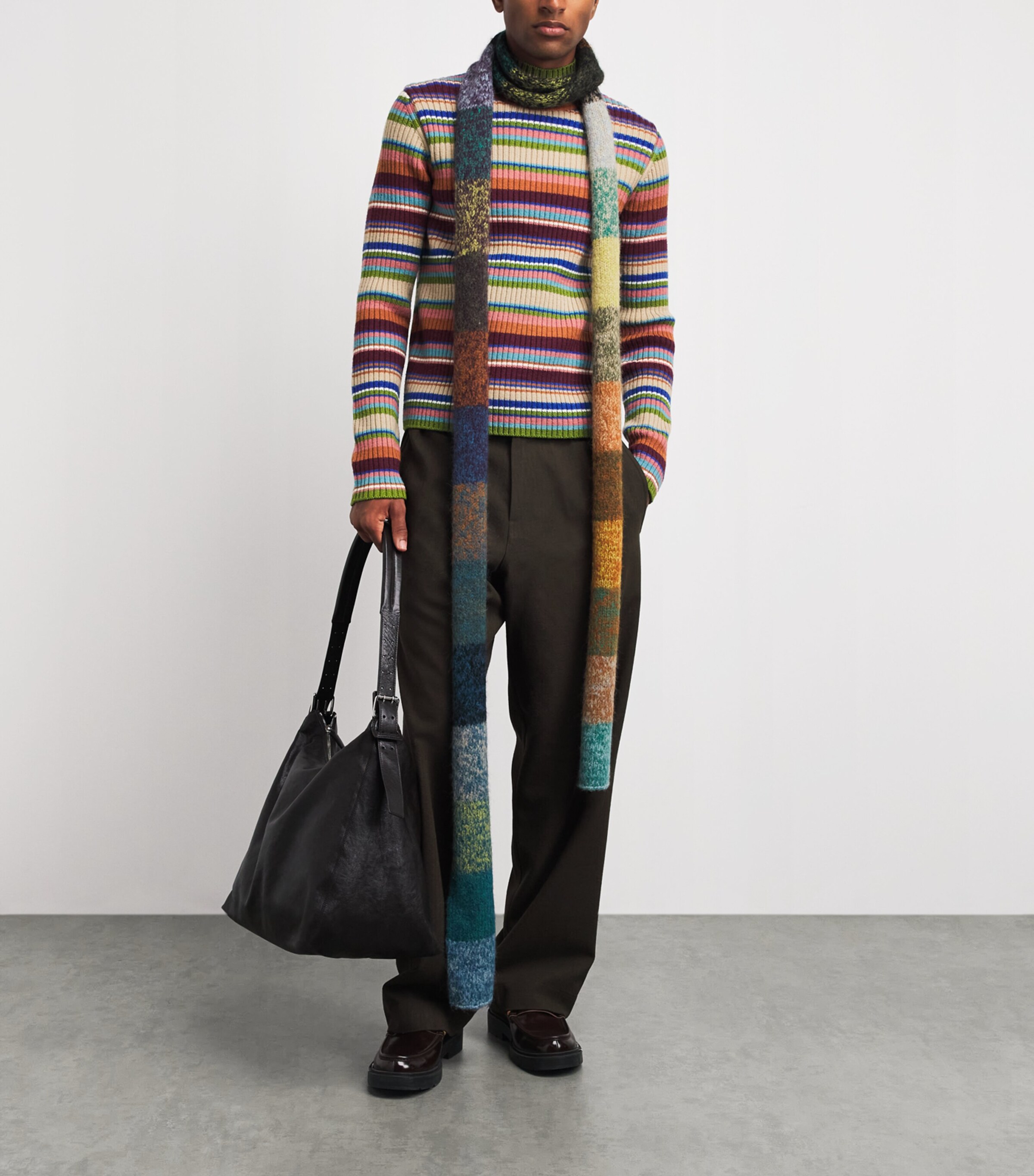 DRIES VAN NOTEN Wool Striped Sweater Old Image 2