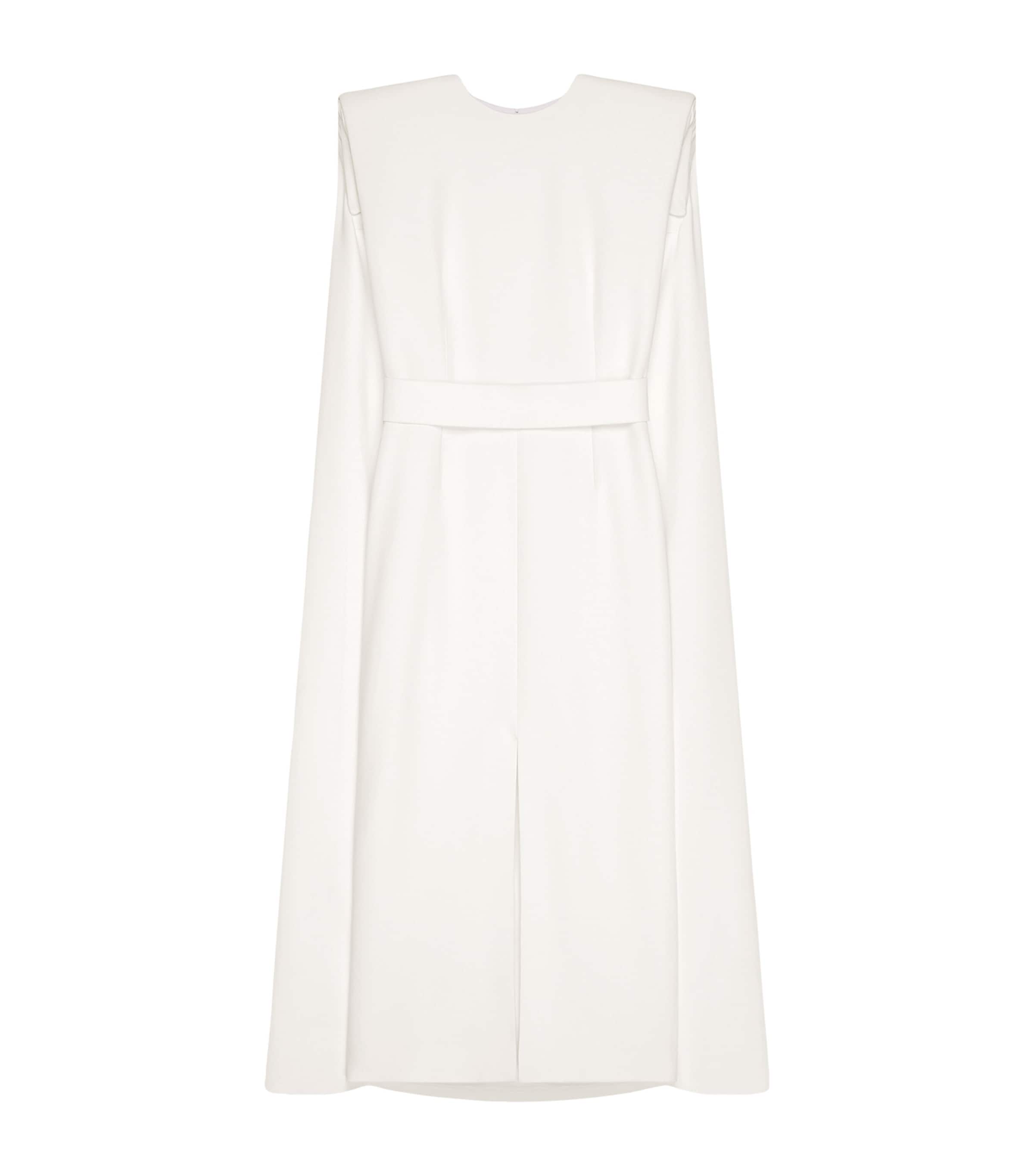 Crepe Cape Midi Dress IVORY Image 1