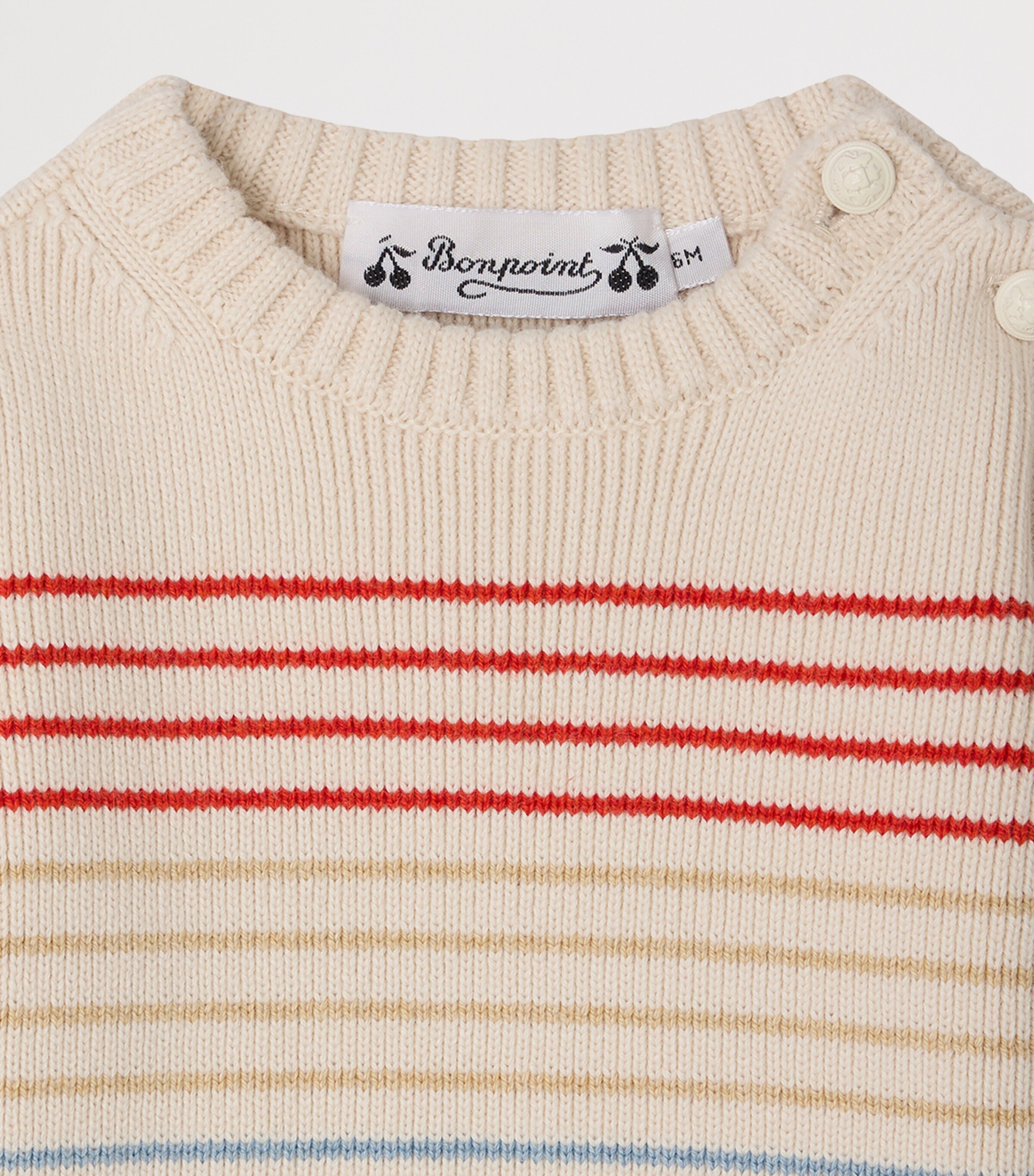 Bonpoint Cotton-Cashmere Sweater (3-12 Months) Ra Ecru Image 3