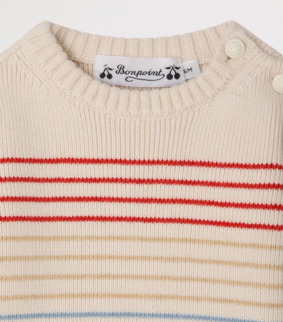 Bonpoint Cotton-Cashmere Sweater (3-12 Months) Ra Ecru Image 3