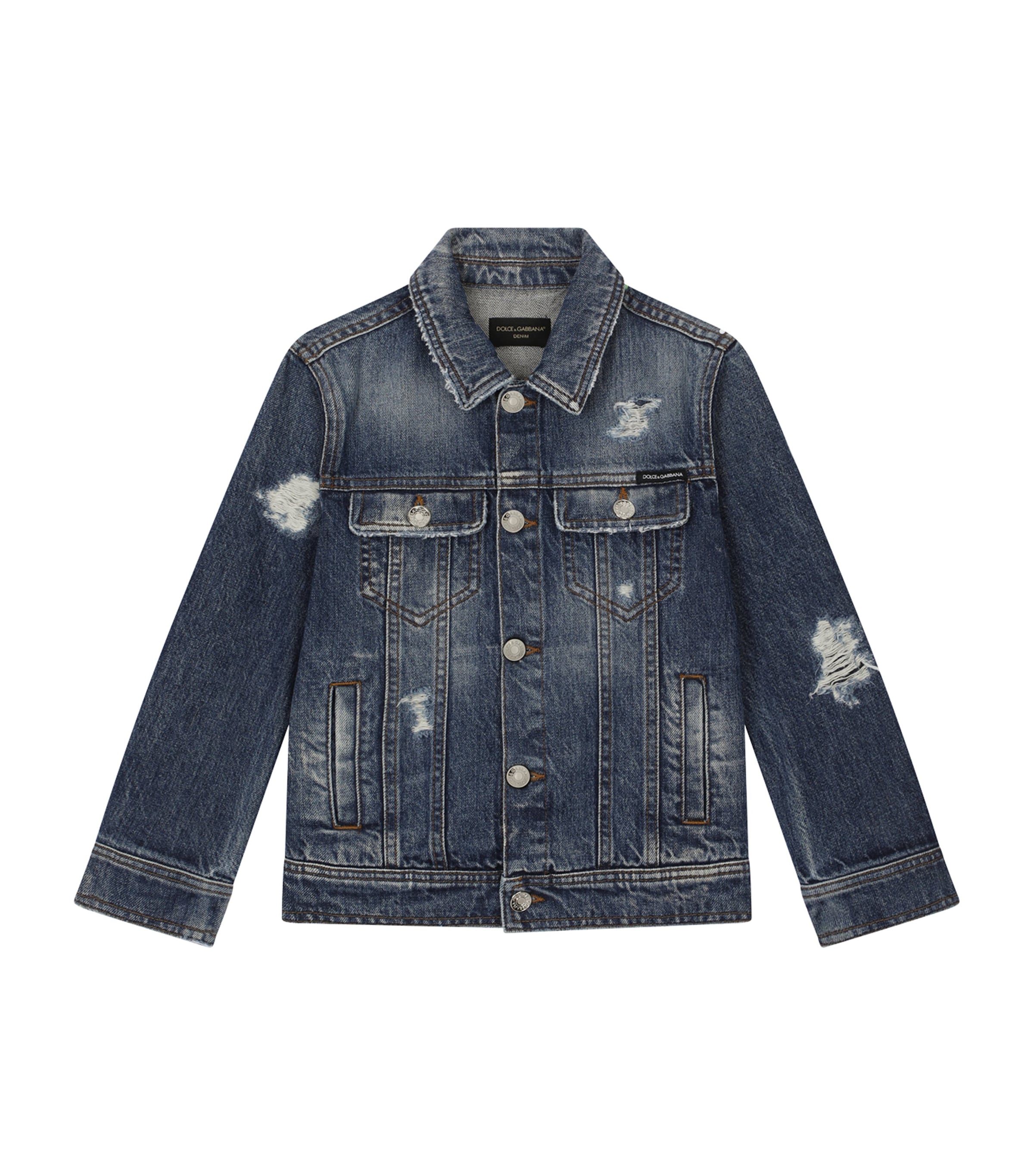 Shop Dolce & Gabbana Distressed Denim Jacket