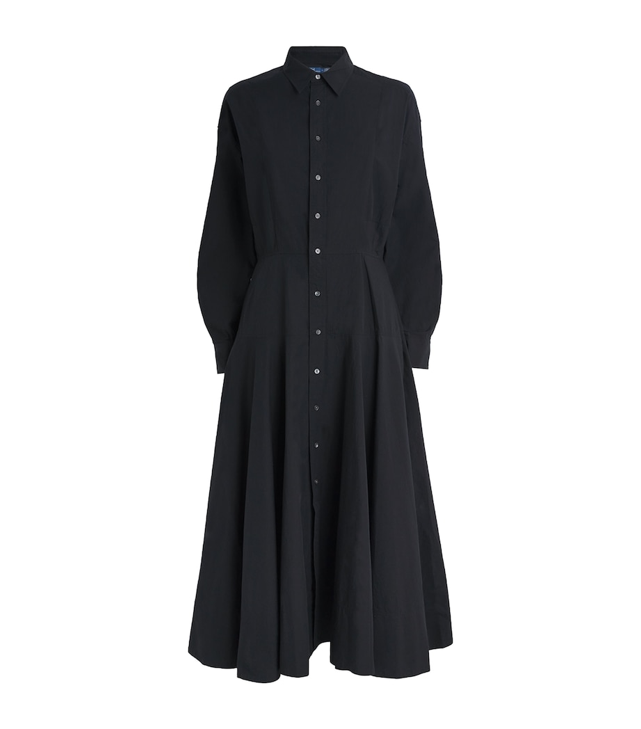Cotton Midi Shirt Dress POLO BLACK Image 1
