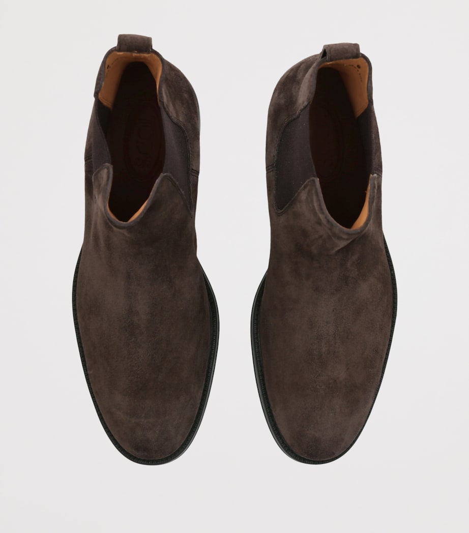 Tod's Suede Stivaletto Chelsea Boots Dark Brown Image 3