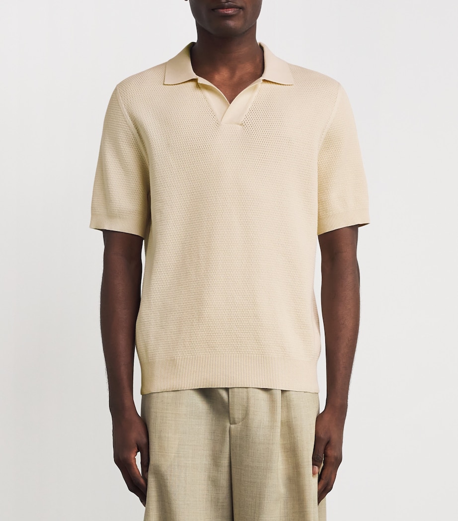 Cotton Knitted Polo Shirt WHCR-ECRU Image 3
