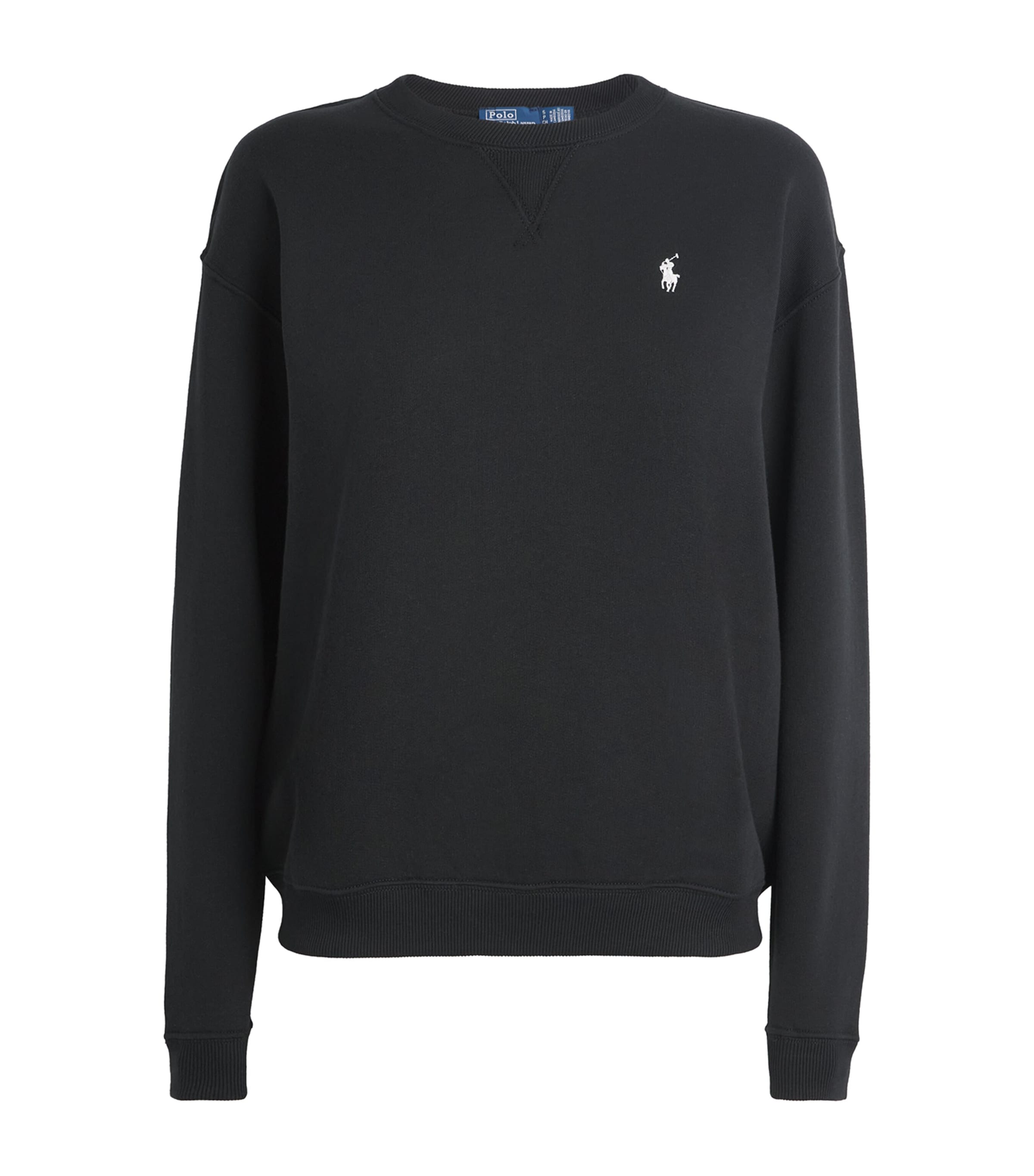 Polo Ralph Lauren Black Cotton Sweatshirt With Iconic Pony Logo