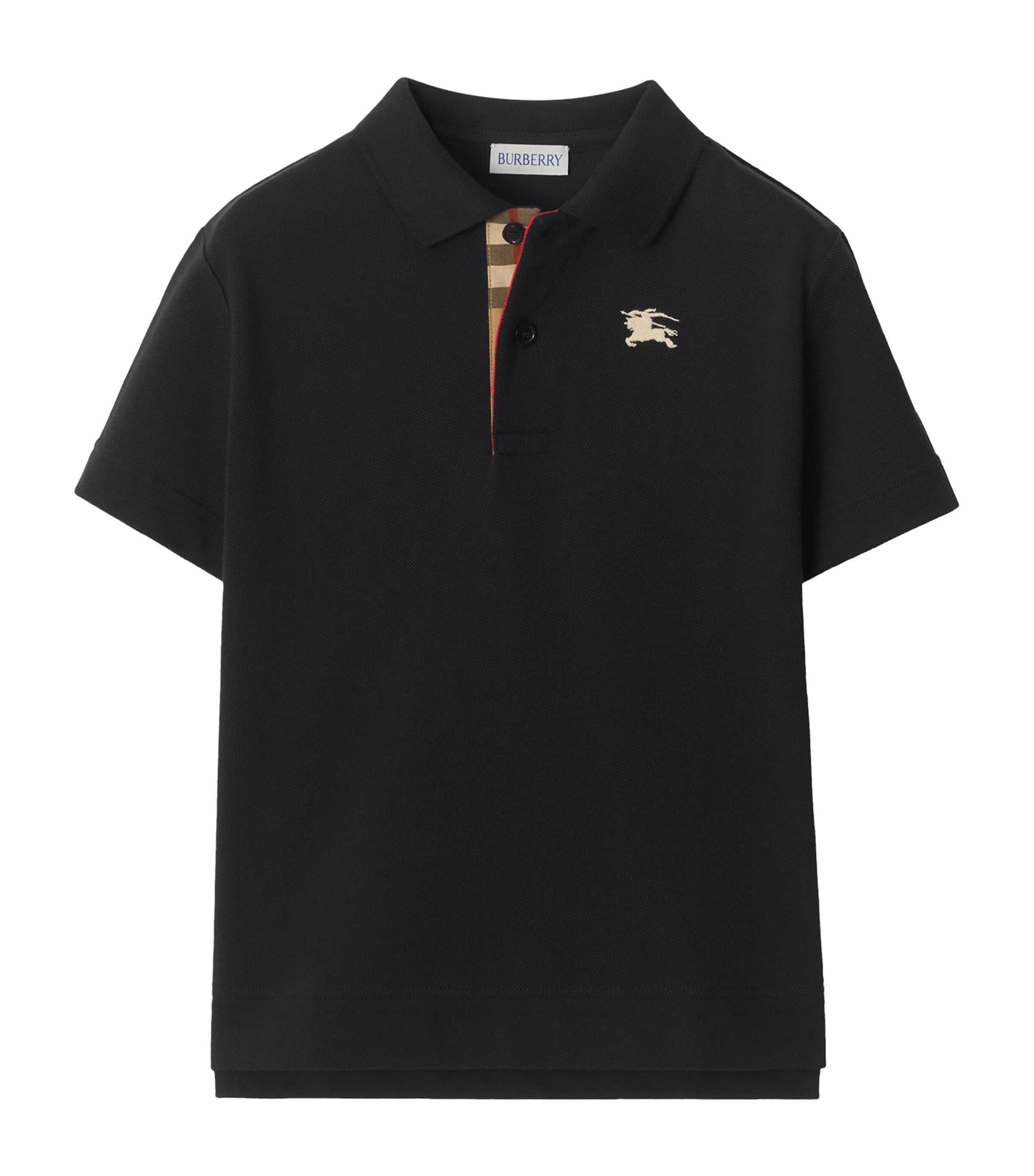 Burberry Kids Cotton Polo Shirt (3-12 Years) Black Image 1