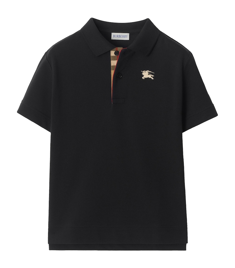 Burberry Kids Cotton Polo Shirt (3-12 Years) Black Image 1
