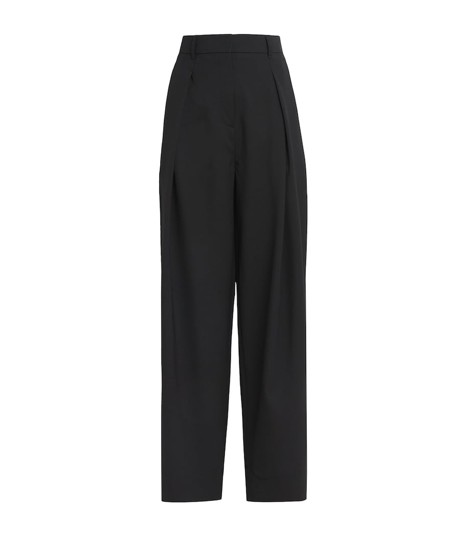 Wool Tapered Trousers BLACK Image 1
