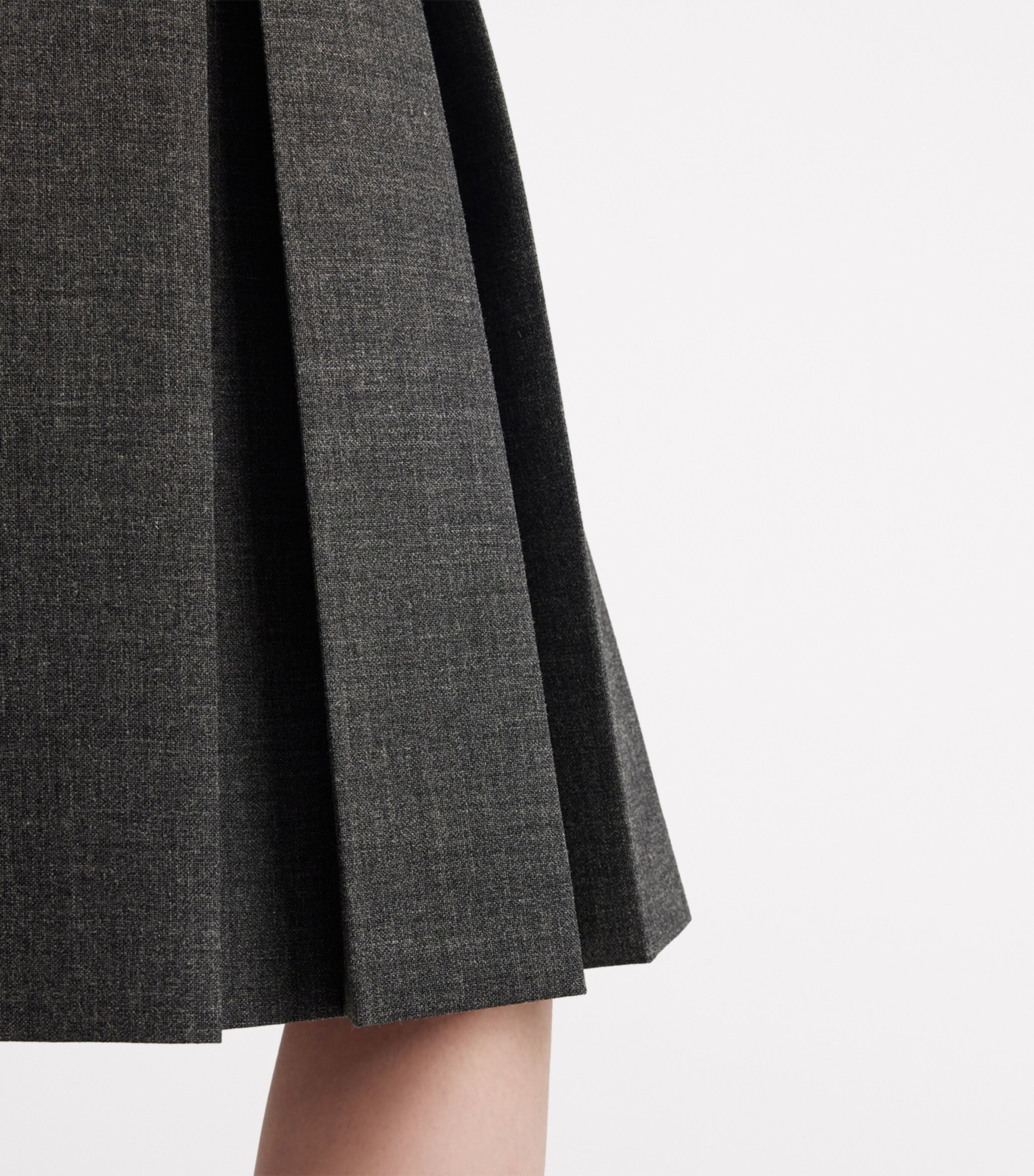Prada Womens Wool Belted Midi Skirt Image 6