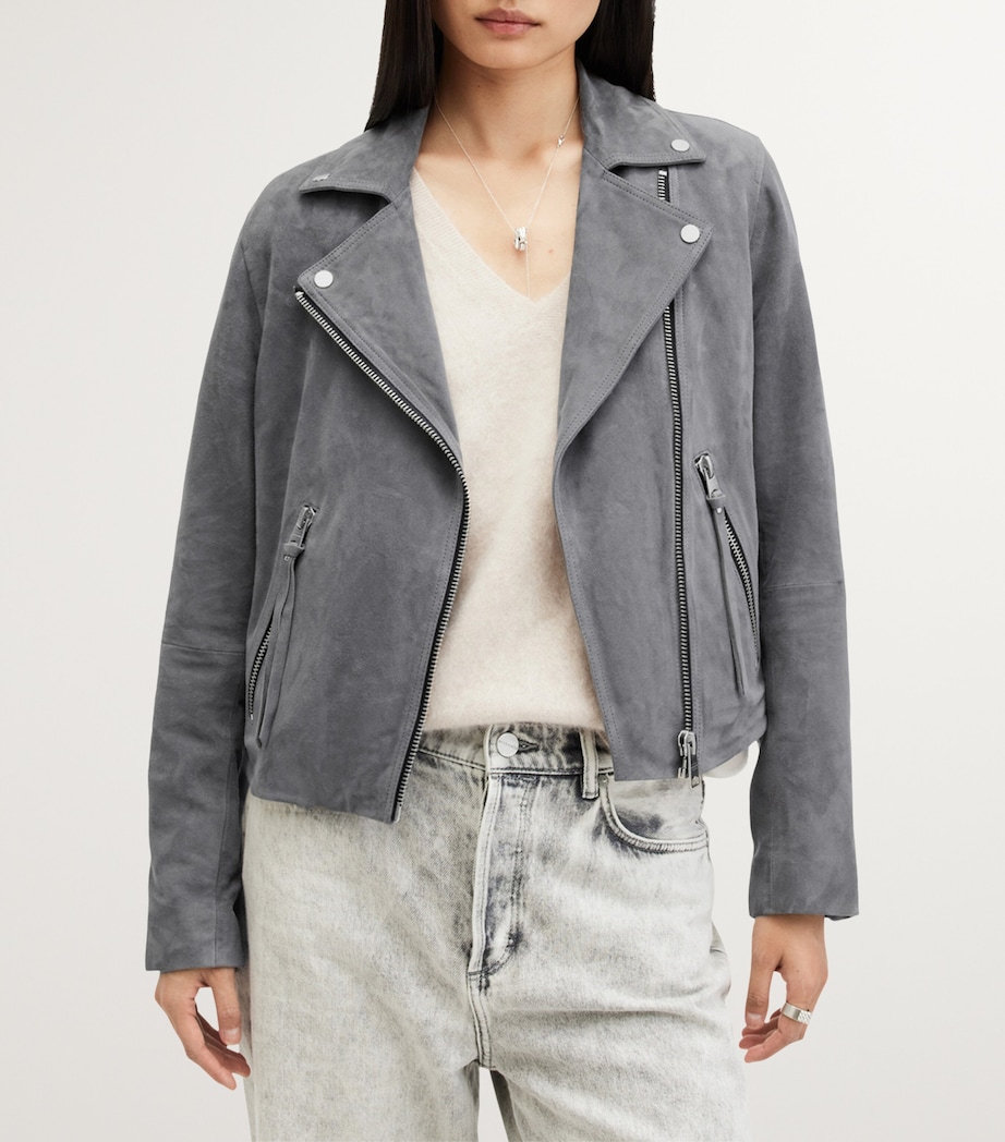 Suede Dalby Biker Jacket GHOST GREY Image 5