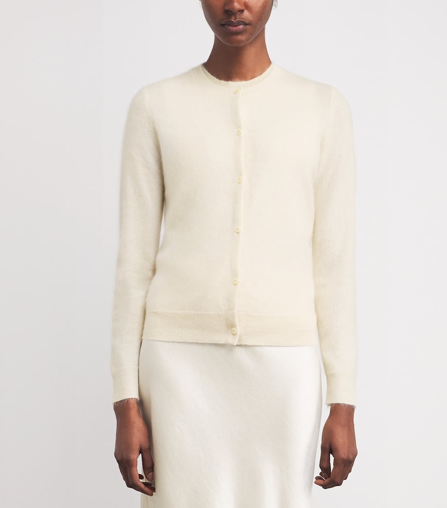 Brushed Cashmere Cardigan C05-IVORY Image 3