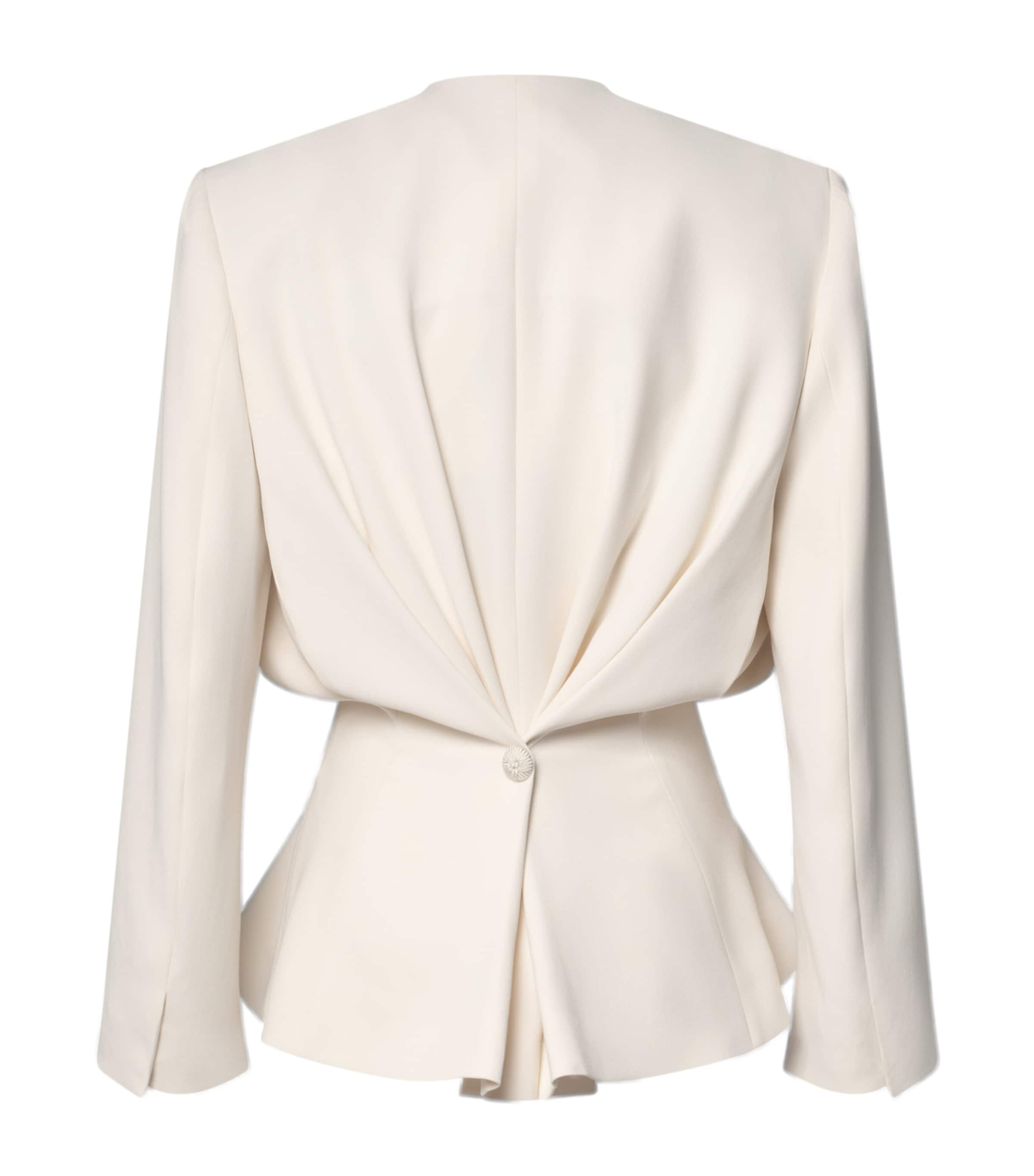 LOUIS VUITTON Womens Silk-Blend Tailored Robe Blazer Beige Image 3