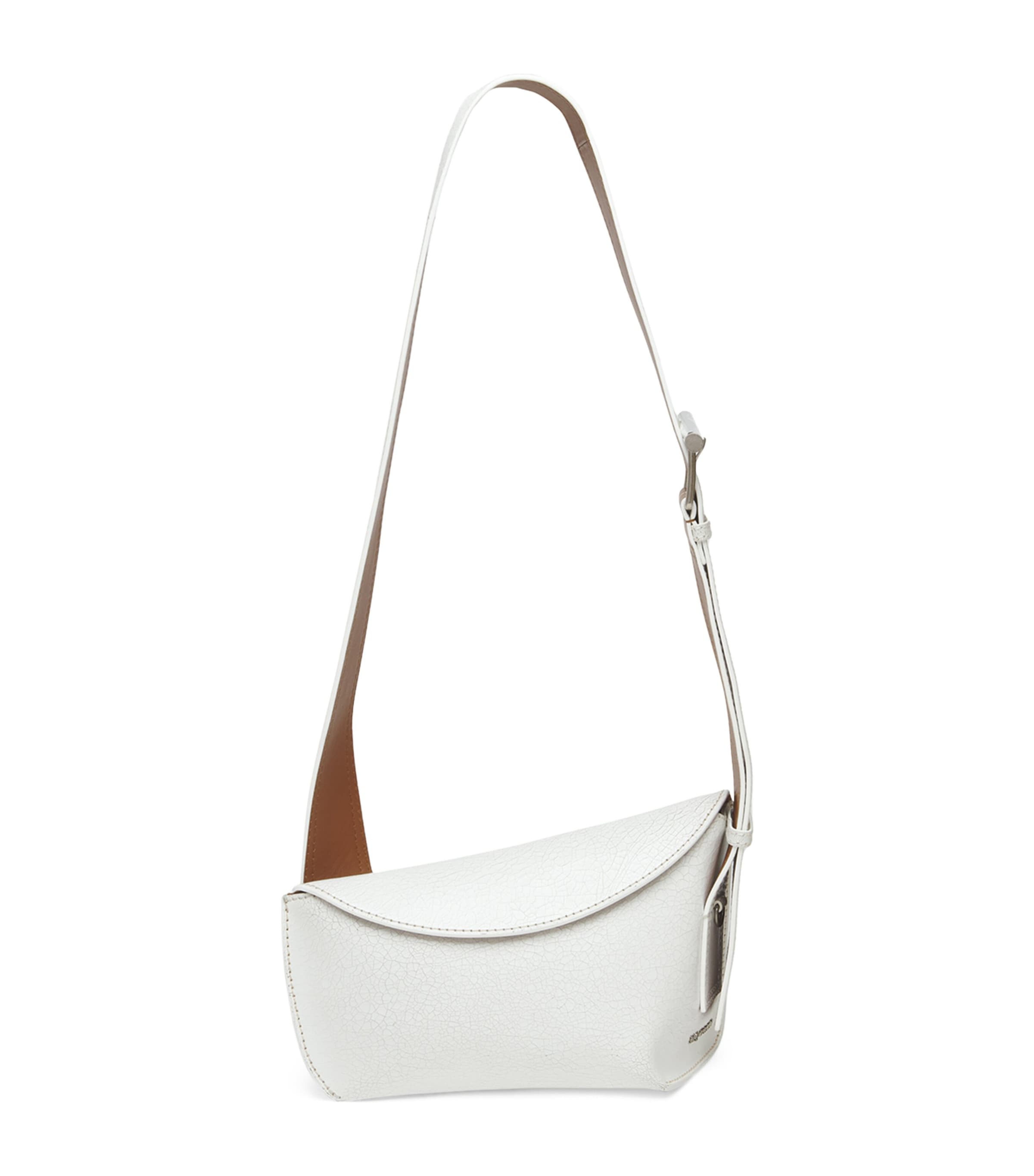 Alexander Mcqueen White Leather Sling Crossbody Bag In Brown