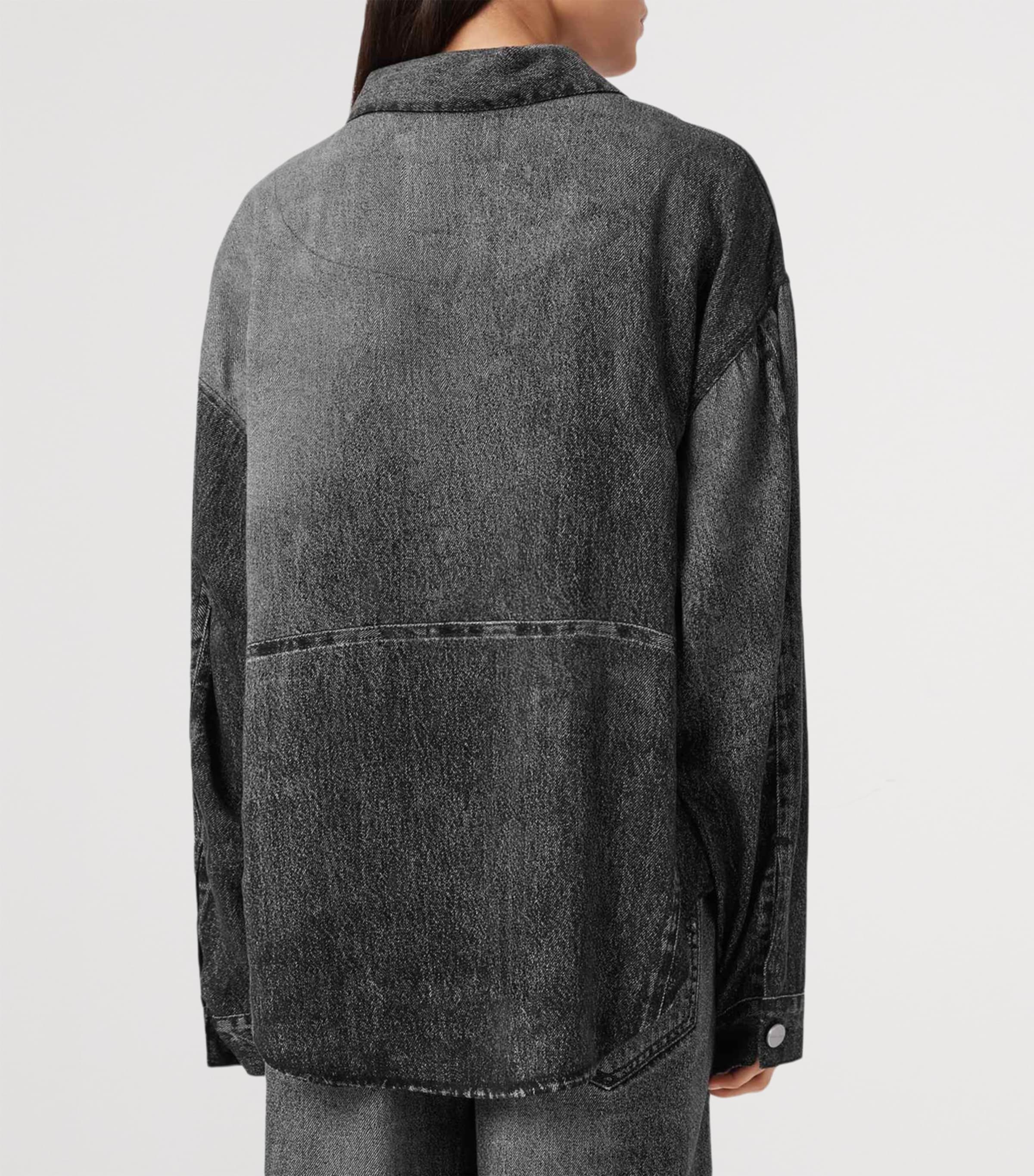 Oversized Illusion Print Hettie Overshirt ILLUSION BLACK Image 5