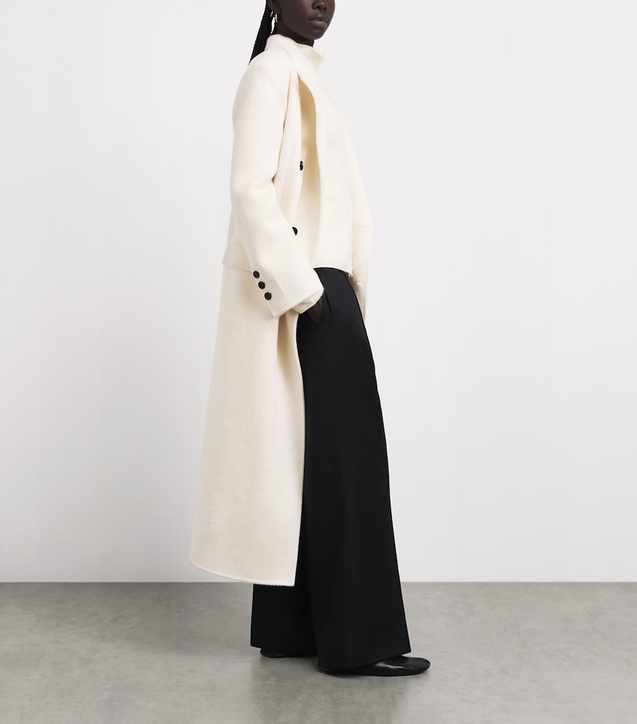 Voranida Womens Double-Breasted Taren Overcoat Ecru Image 2