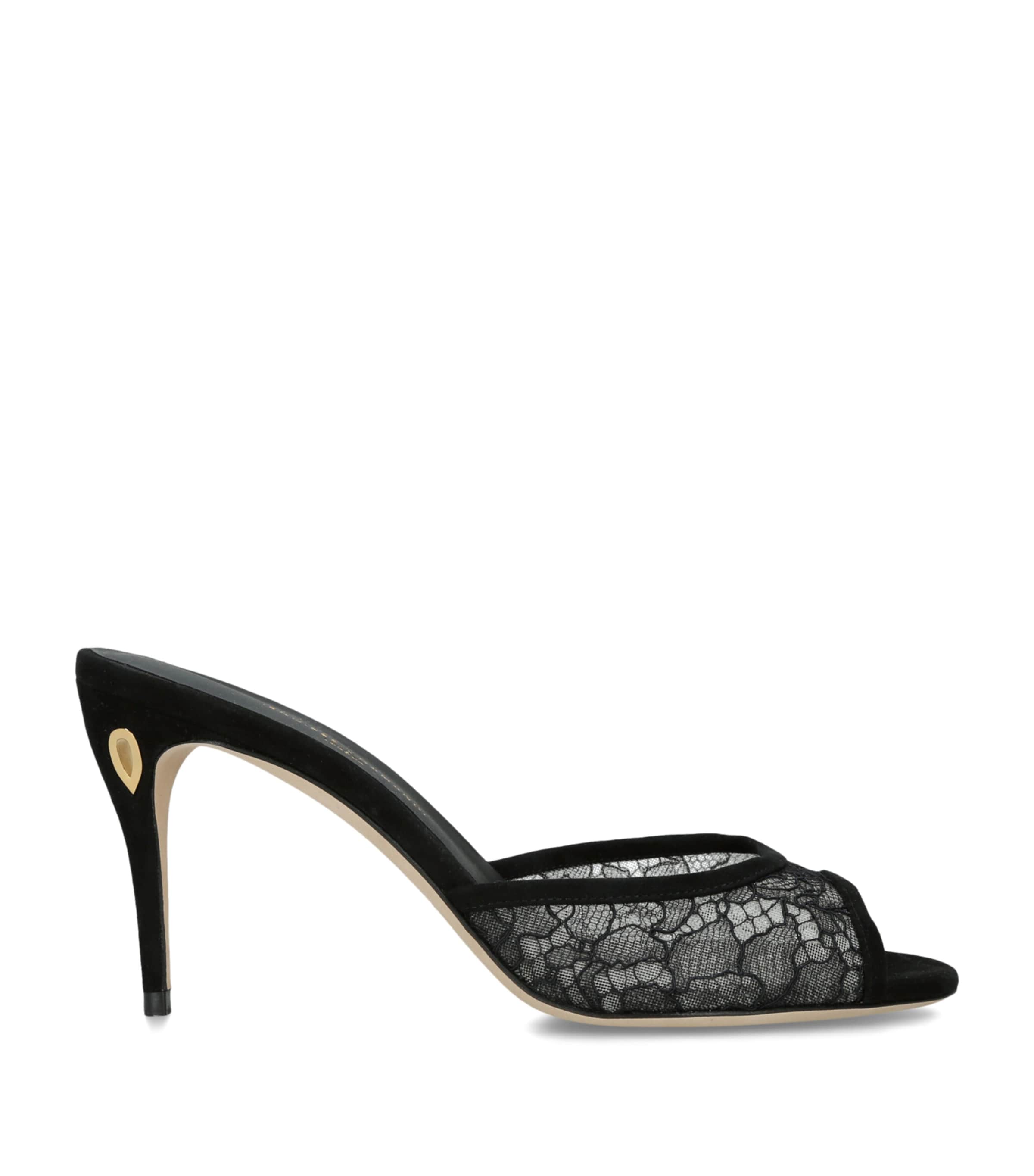 Jennifer Chamandi Lace Guido Mules 85 Black Image 1