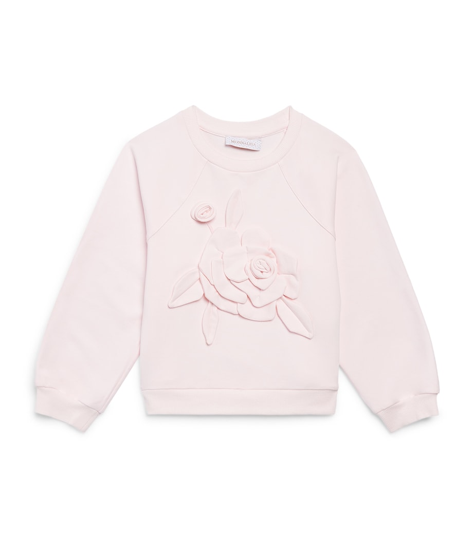 Monnalisa Rose-Detail Sweatshirt (4-12 Years) Rosa Antico Image 1