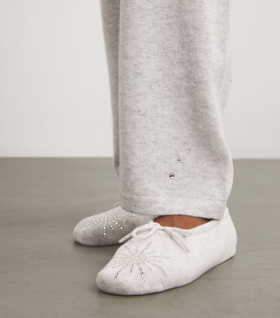 William Sharp Cashmere Crystal-Embellished Dolly Slippers Silverhaze Image 2