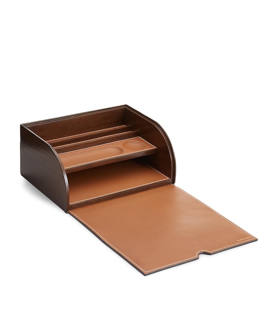 Ralph Lauren Home Leather Brennan Writer’s Box Saddle Image 1