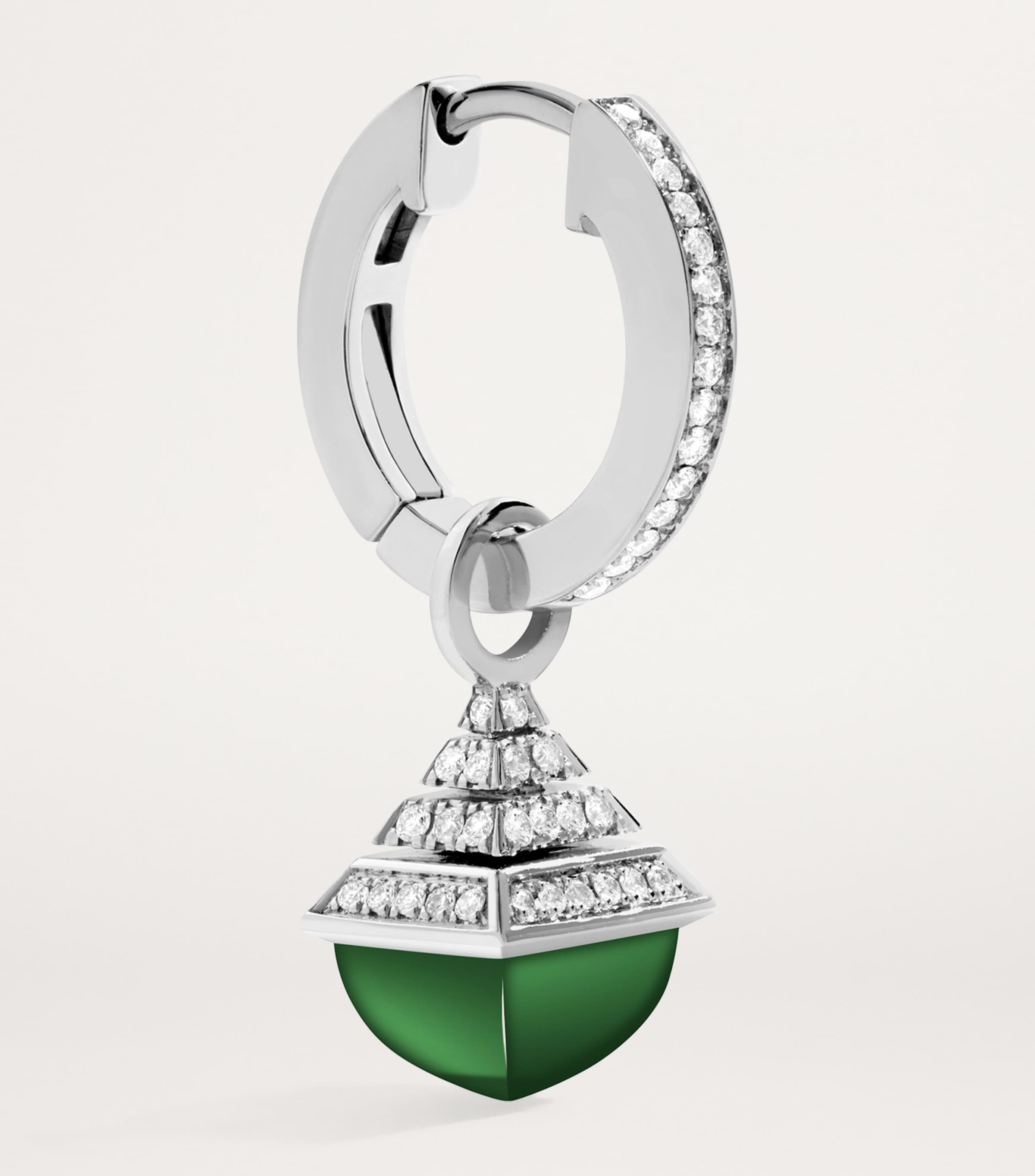 Mini White Gold, Diamond and Agate Cleo Rev Drop Earrings WHITE GOLD Image 2