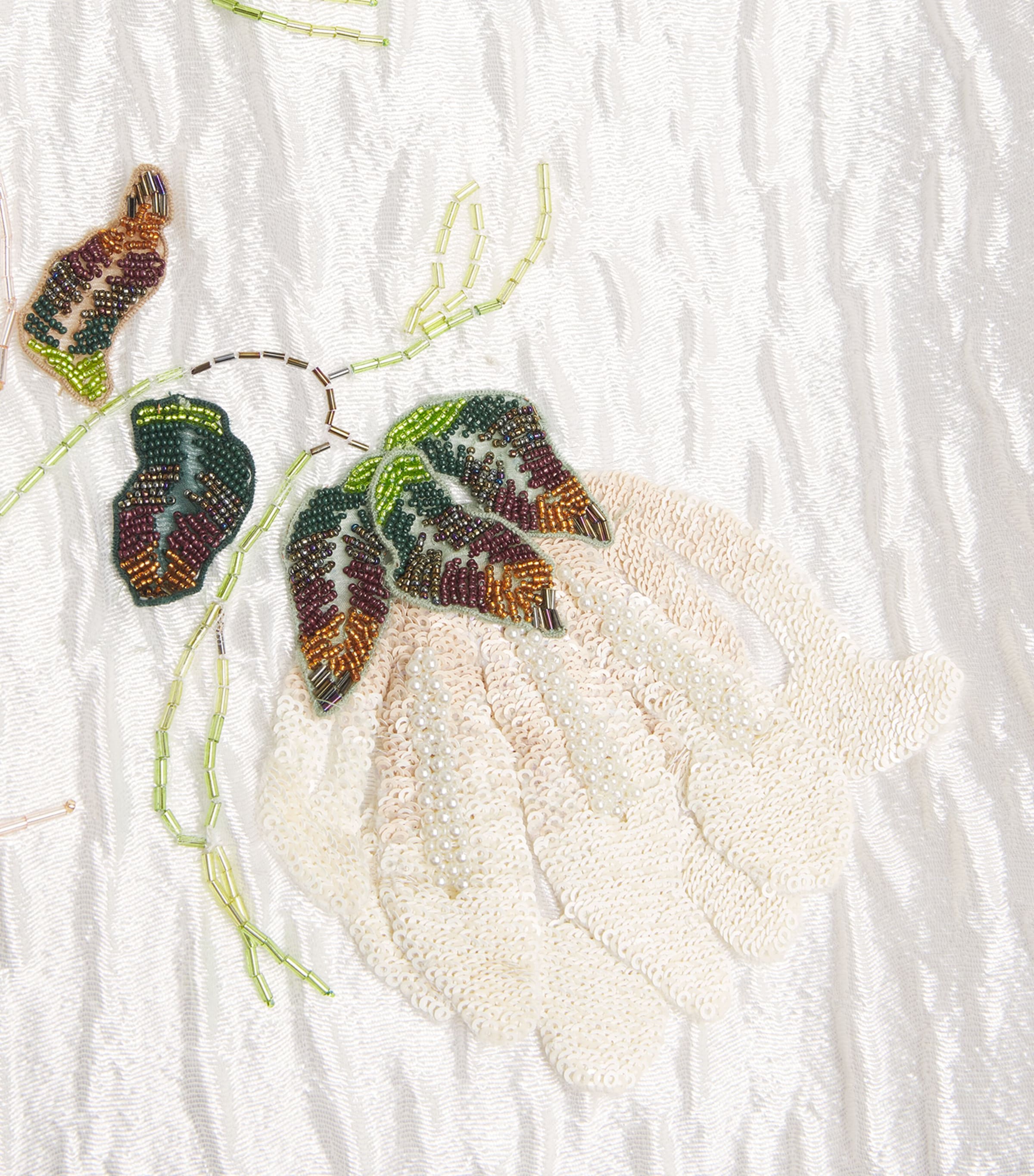 Floral Jacquard Lilibeth Midi Dress WHITE Image 5