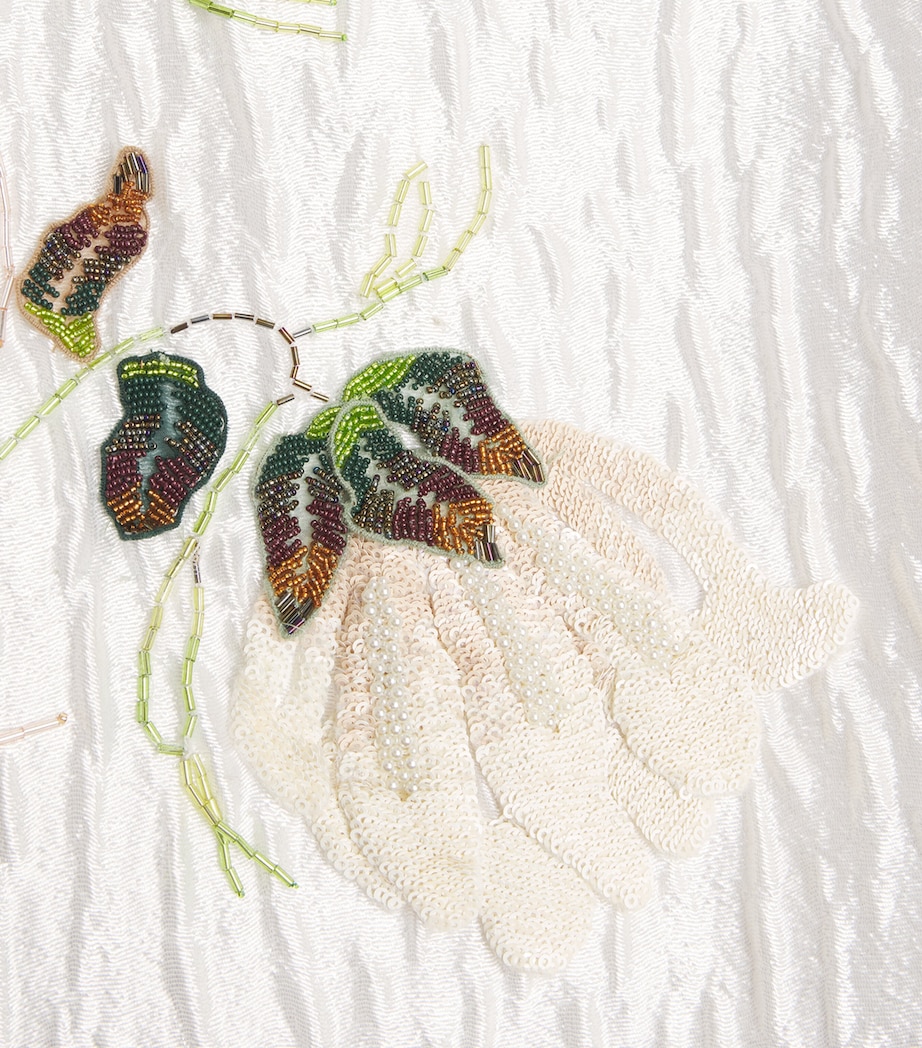 Floral Jacquard Lilibeth Midi Dress WHITE Image 5