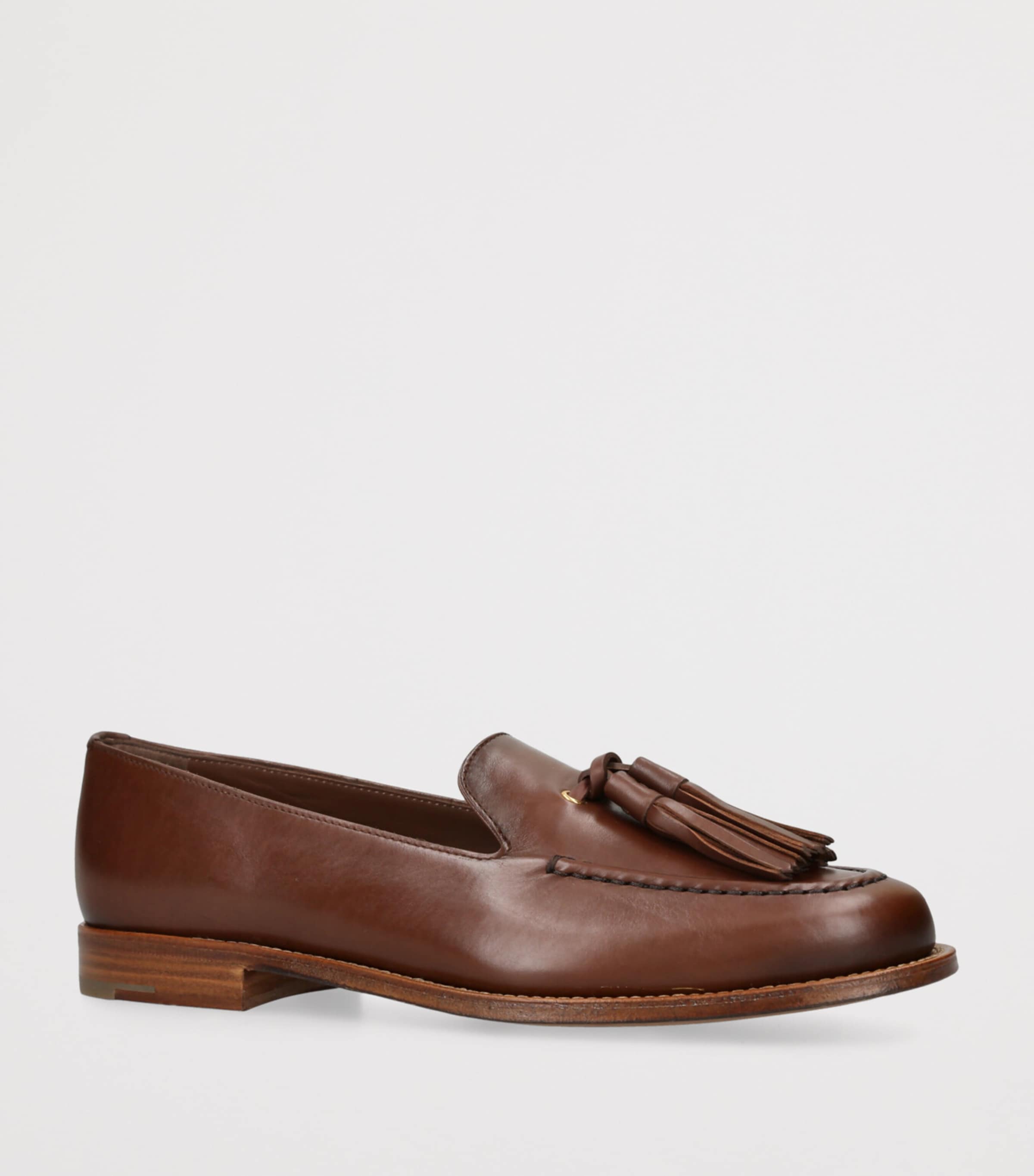 Leather Tassel Loafers BROWN Image 3