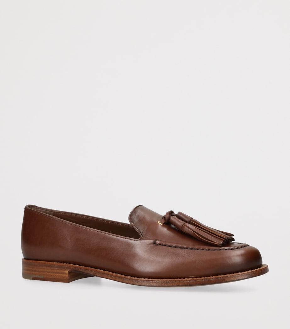 Leather Tassel Loafers BROWN Image 3