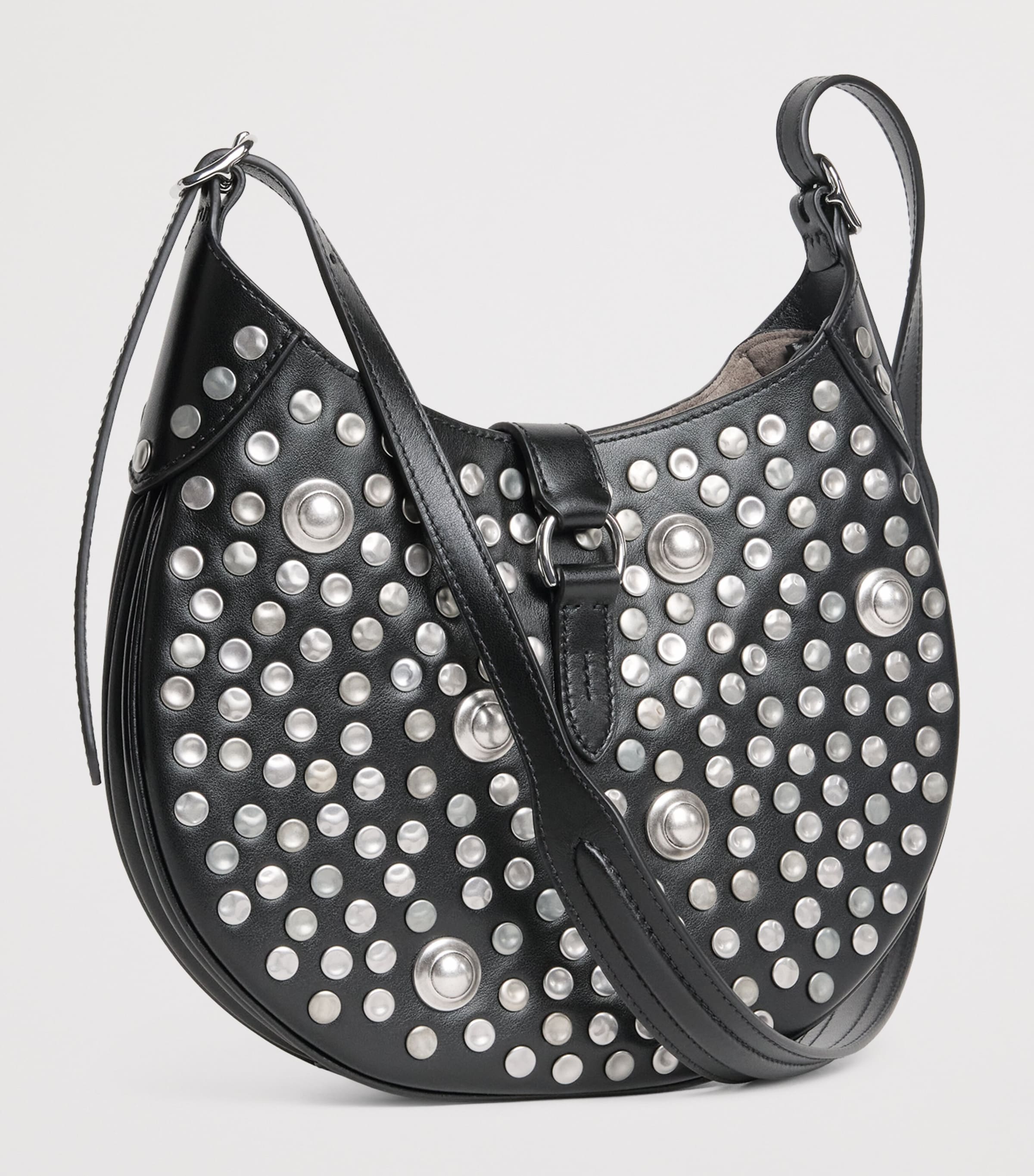 Polo Ralph Lauren Leather Studded Polo ID Shoulder Bag Black Image 3