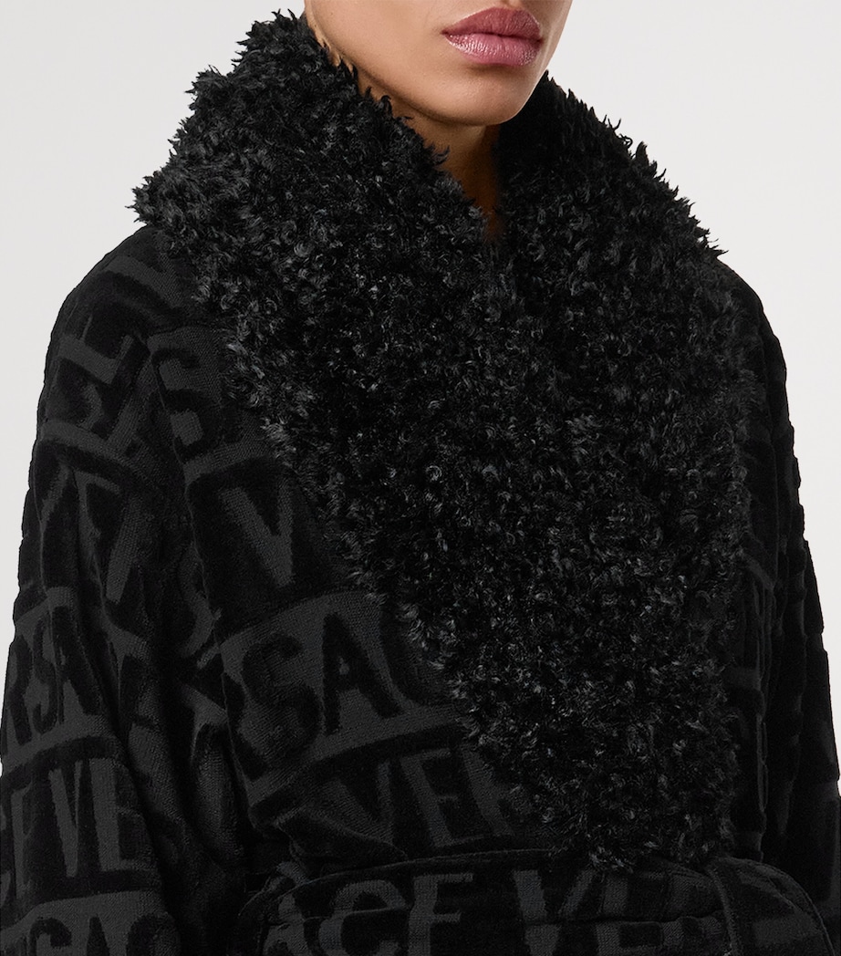 Faux Fur Monogram Slippers BLACK Image 3