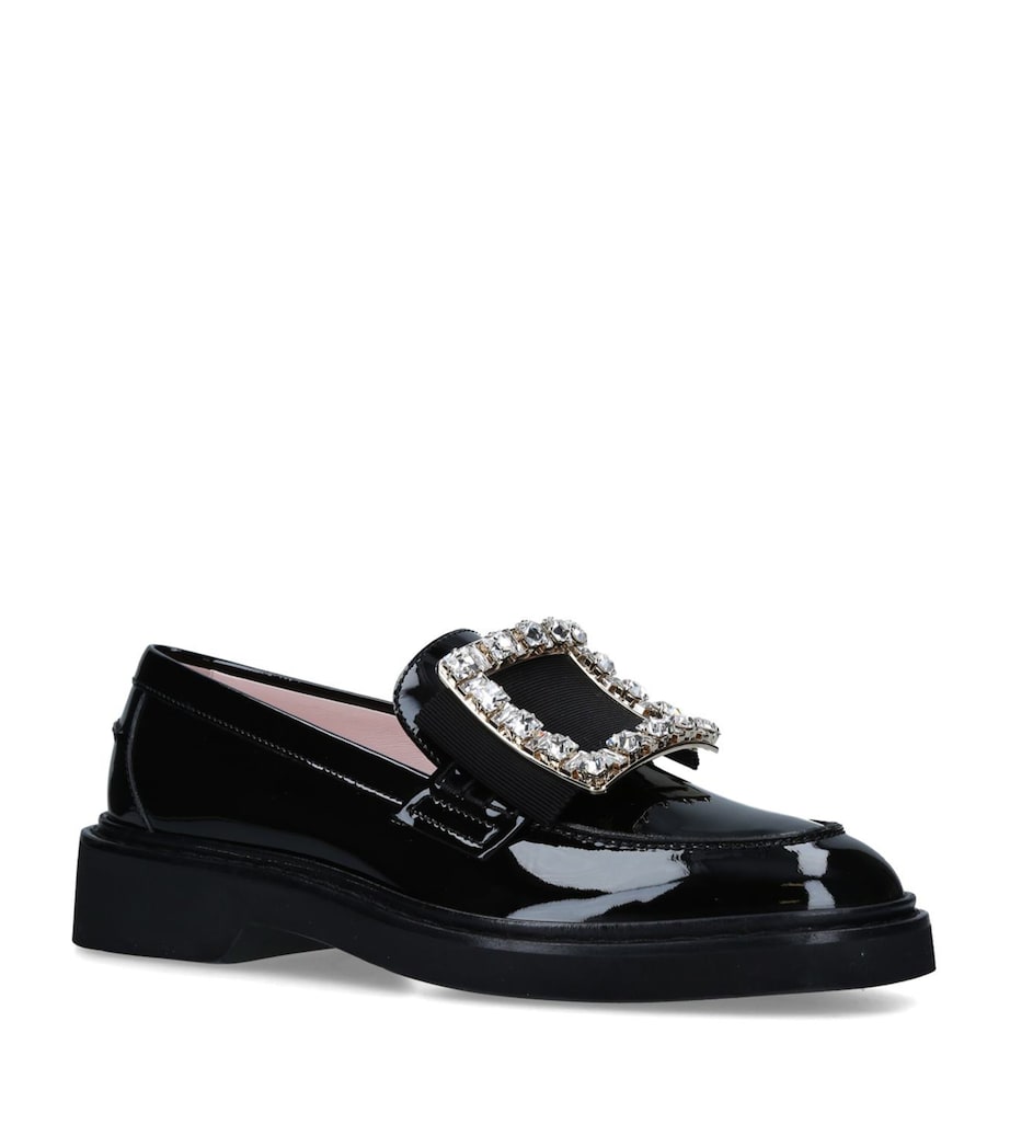 Patent Viv' Ranger Strass Buckle Loafers BLACK Image 2