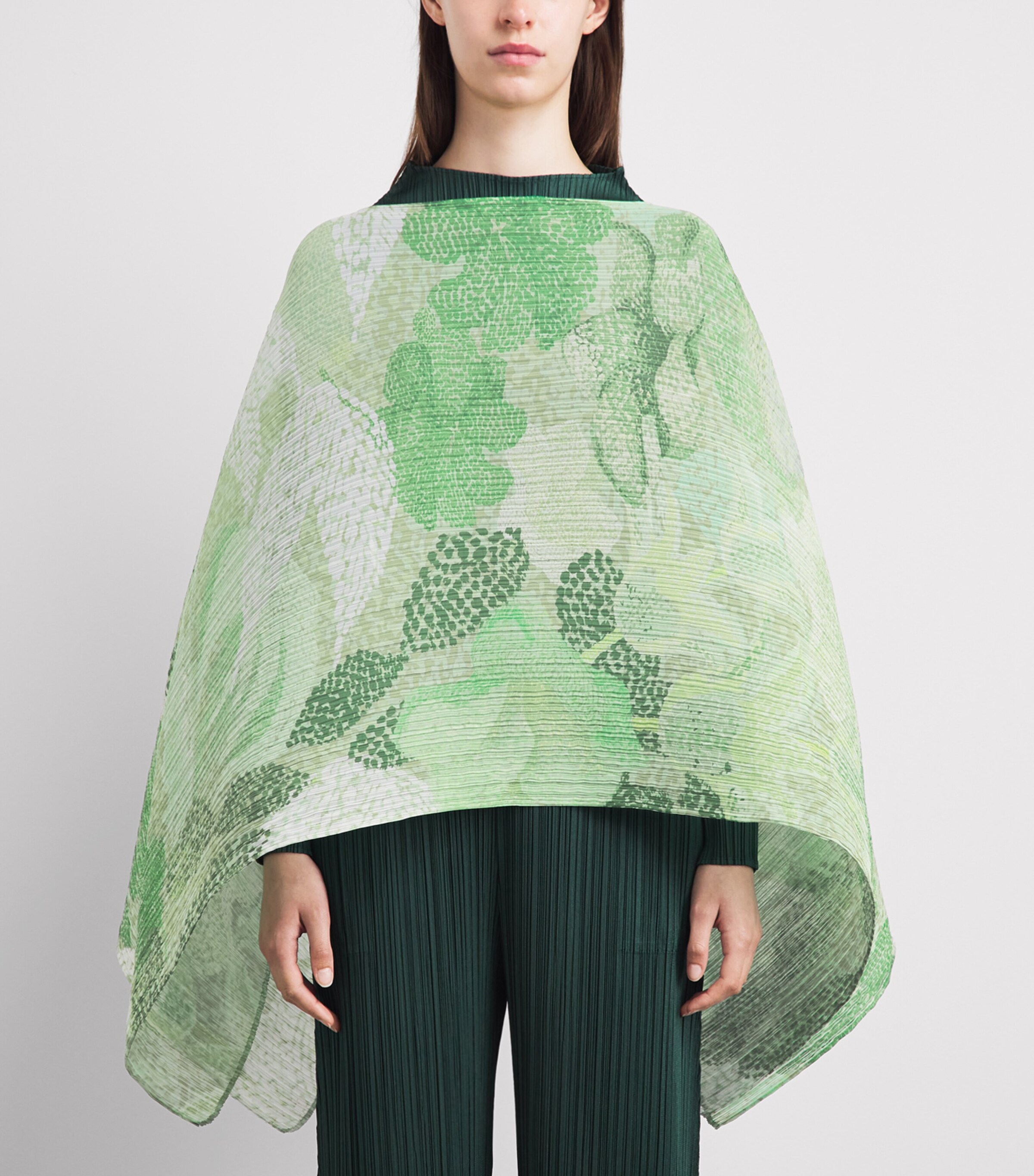 Pleats Please Issey Miyake Green Pleated Foggy Forest Madame-T
