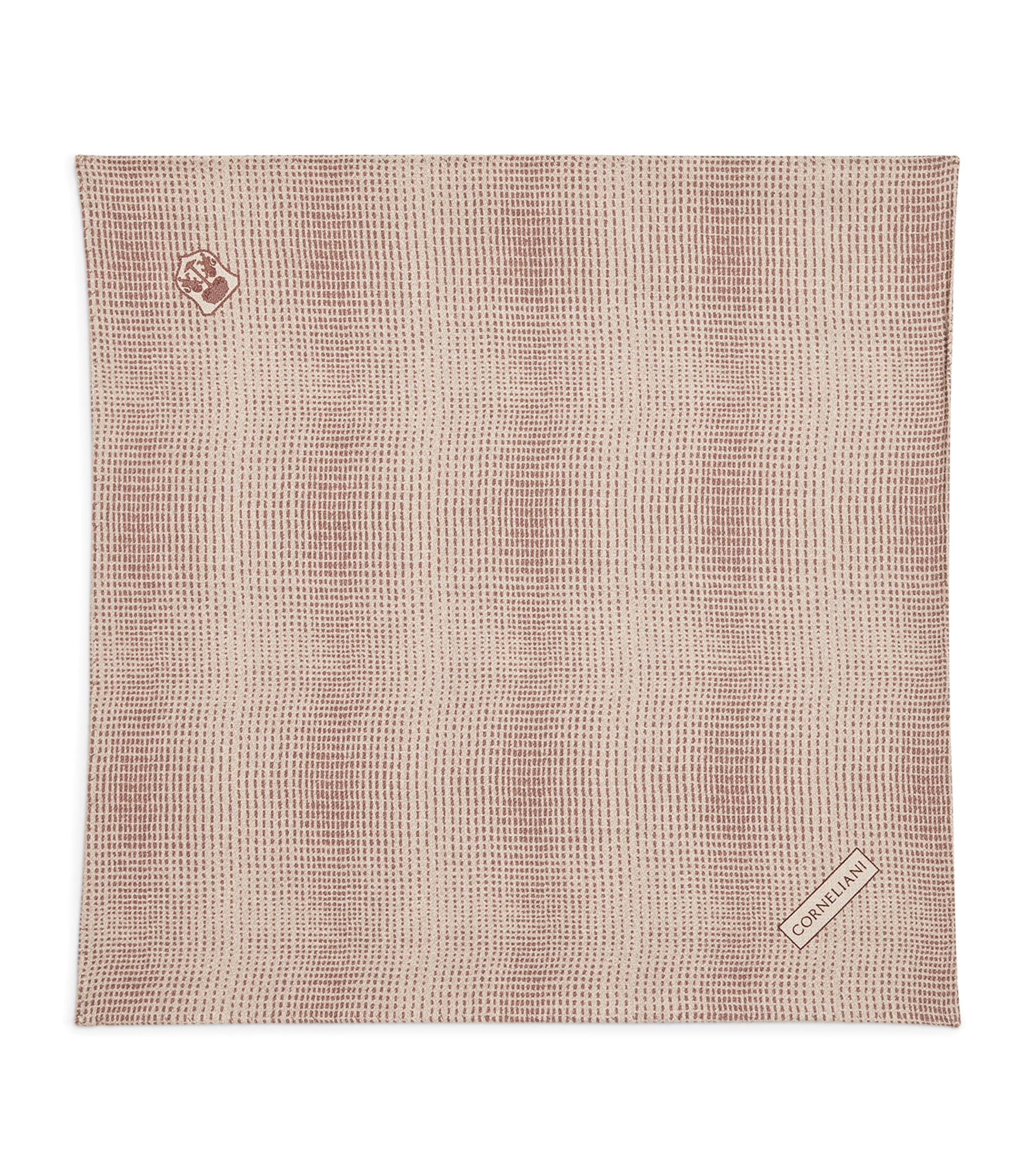 Corneliani Silk Jacquard Pocket Square In Neutral