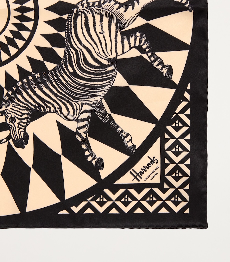 Silk Zebra Print Scarf BLACK Image 6