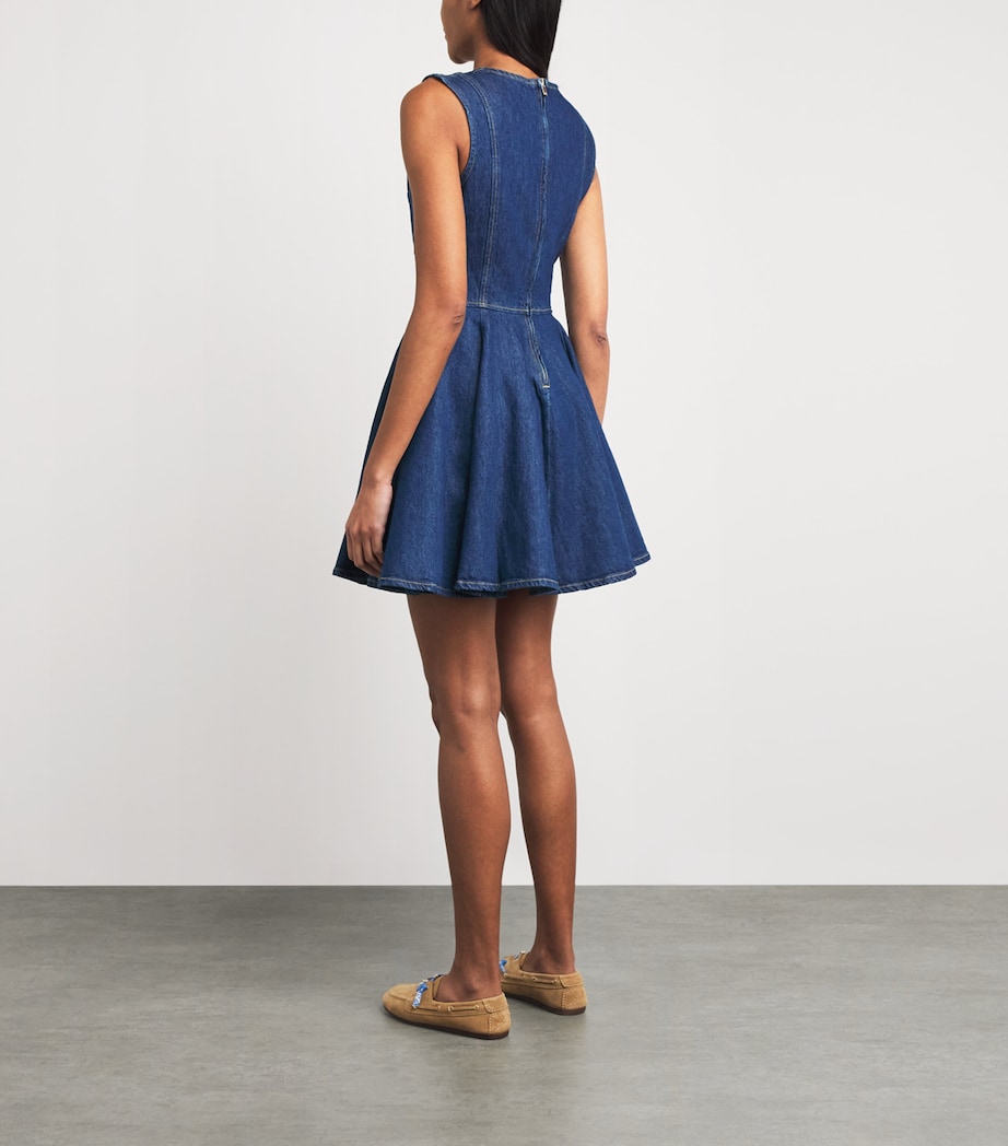 Maje Womens Denim Flared Mini Dress Navy Image 4