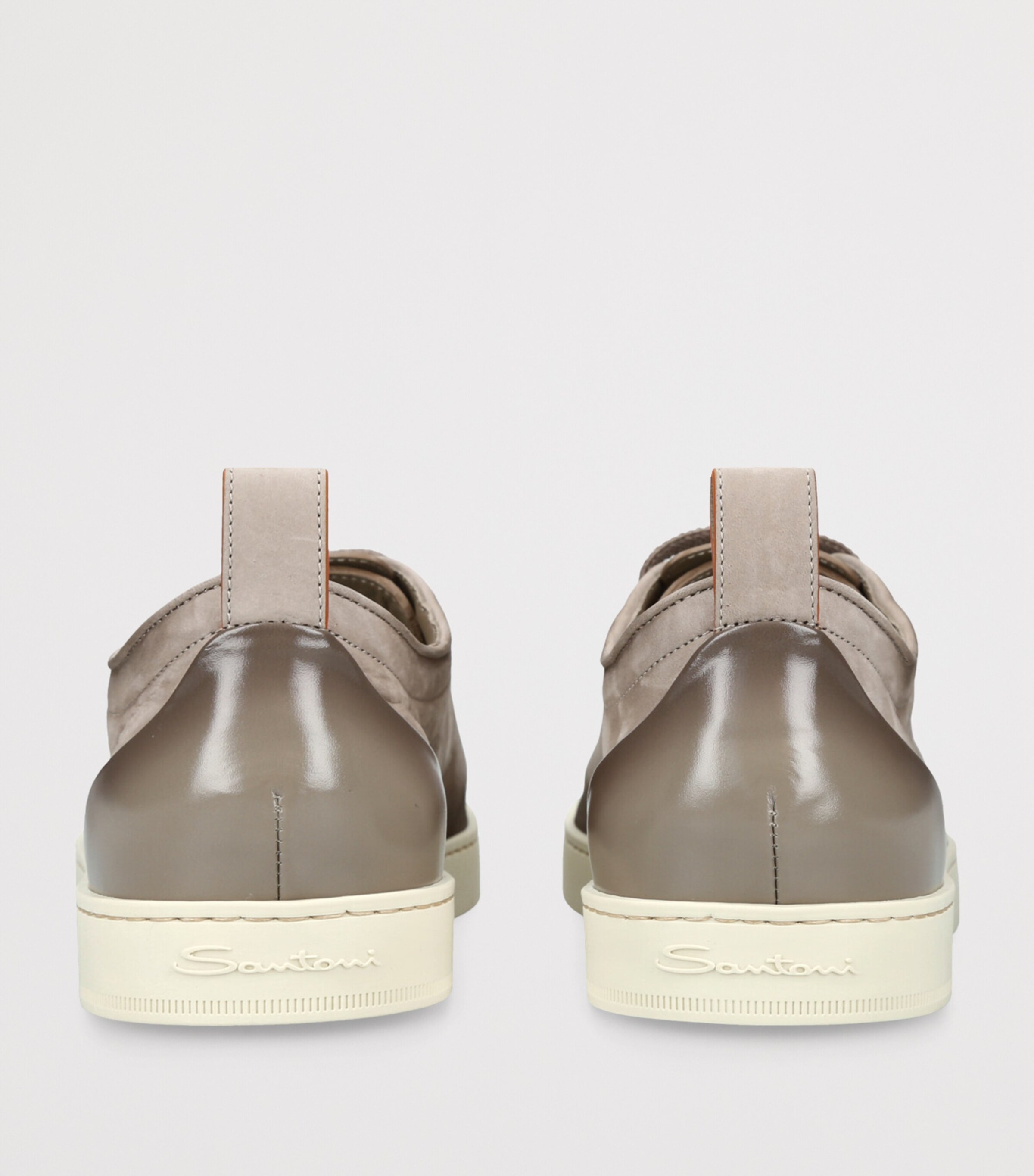 Santoni Leather Montecarlo Sneakers Taupe Image 2