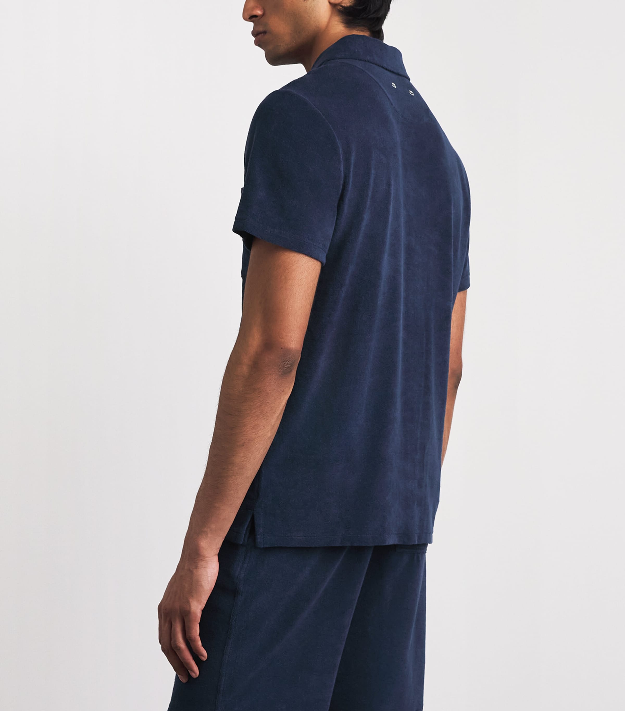 Vilebrequin Mens Organic Cotton Terry-Blend Charli Shirt Bleu Marine Image 5