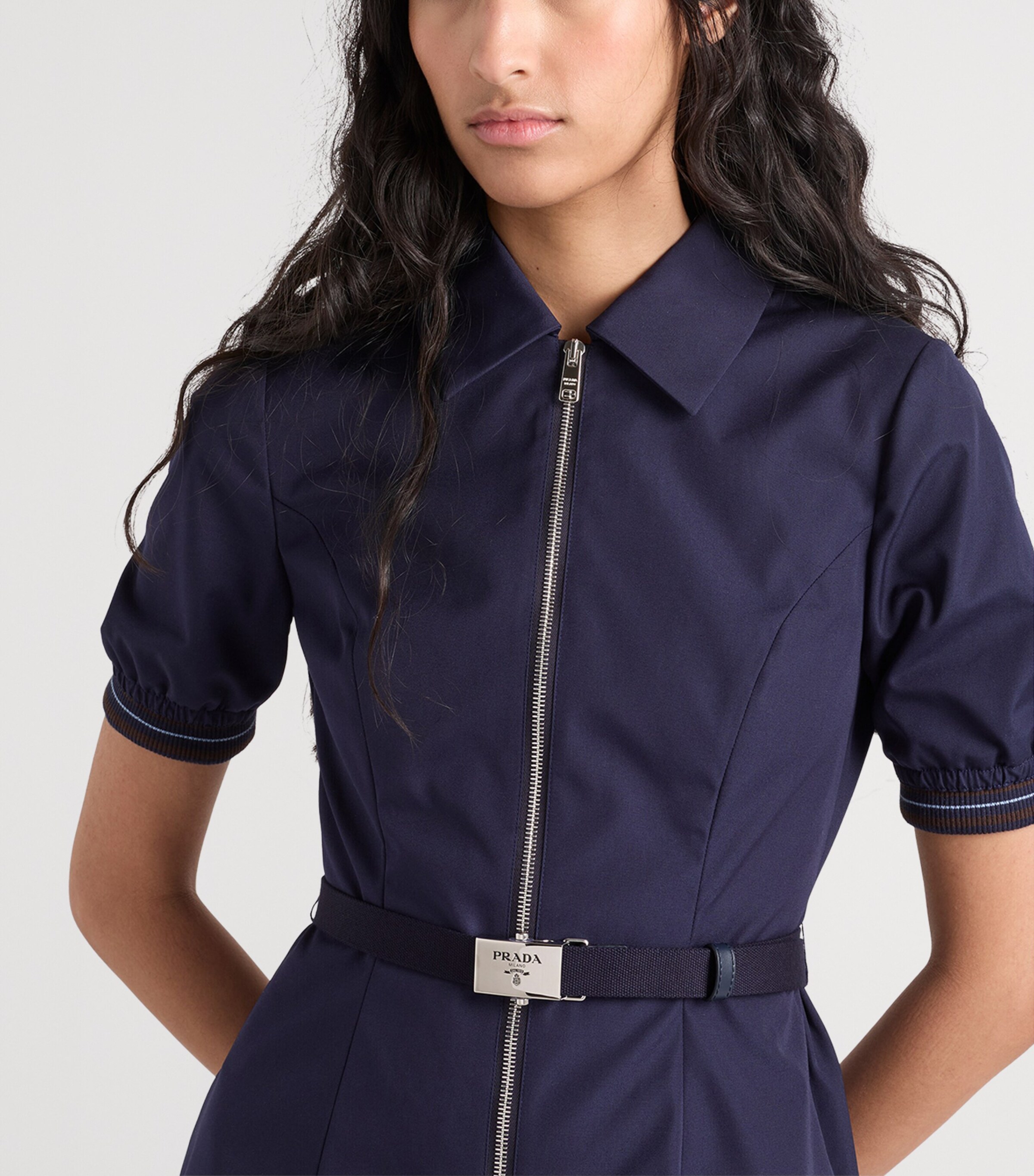 Prada Womens Poplin Shirt Midi Dress Image 5