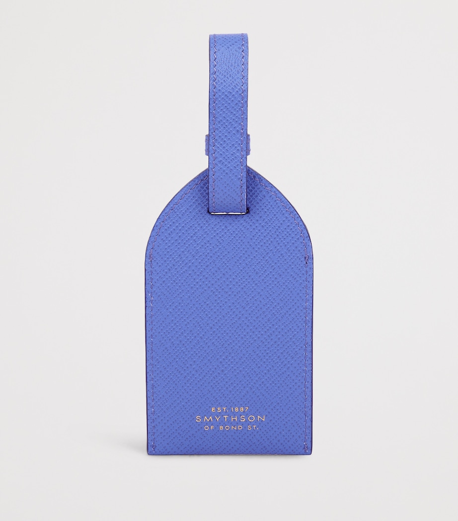 Smythson Calfskin Panama Luggage Tag Ultra Violet Image 3