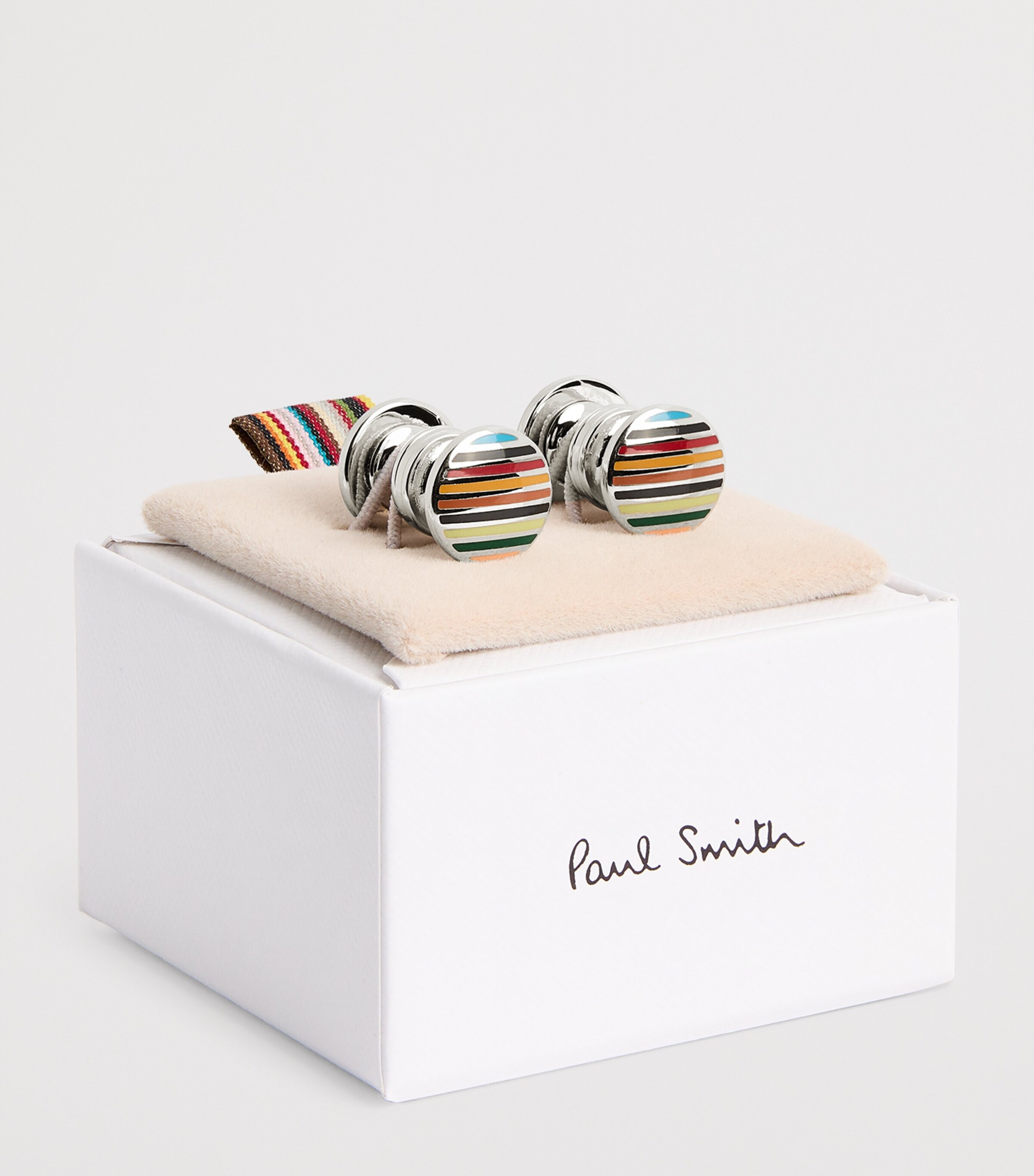 Paul Smith Signature Stripe Round Cufflinks Coloured Image 3