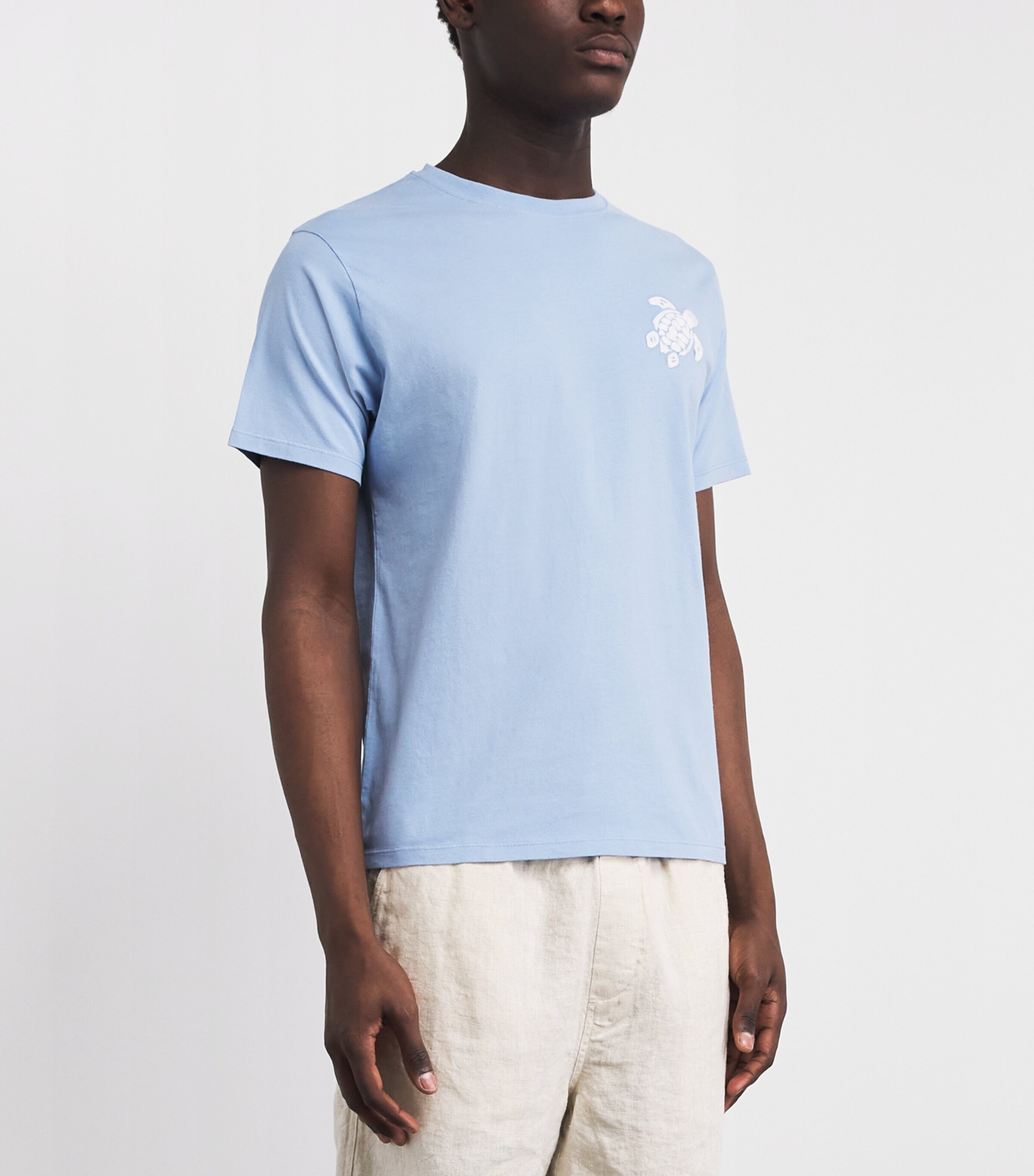 Vilebrequin Mens Organic Cotton Embroidered T-Shirt Cloudy Image 4