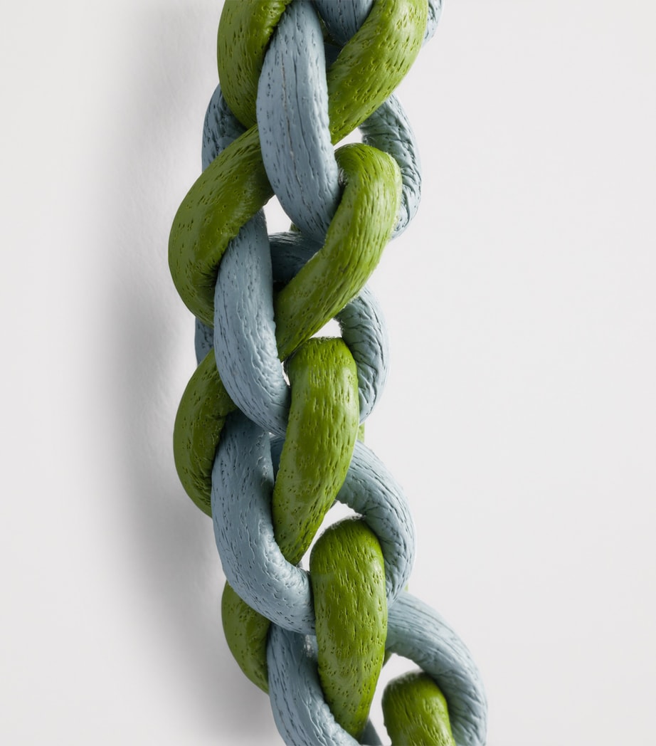 Prada Leather Braided Bracelet Light Blue Image 2